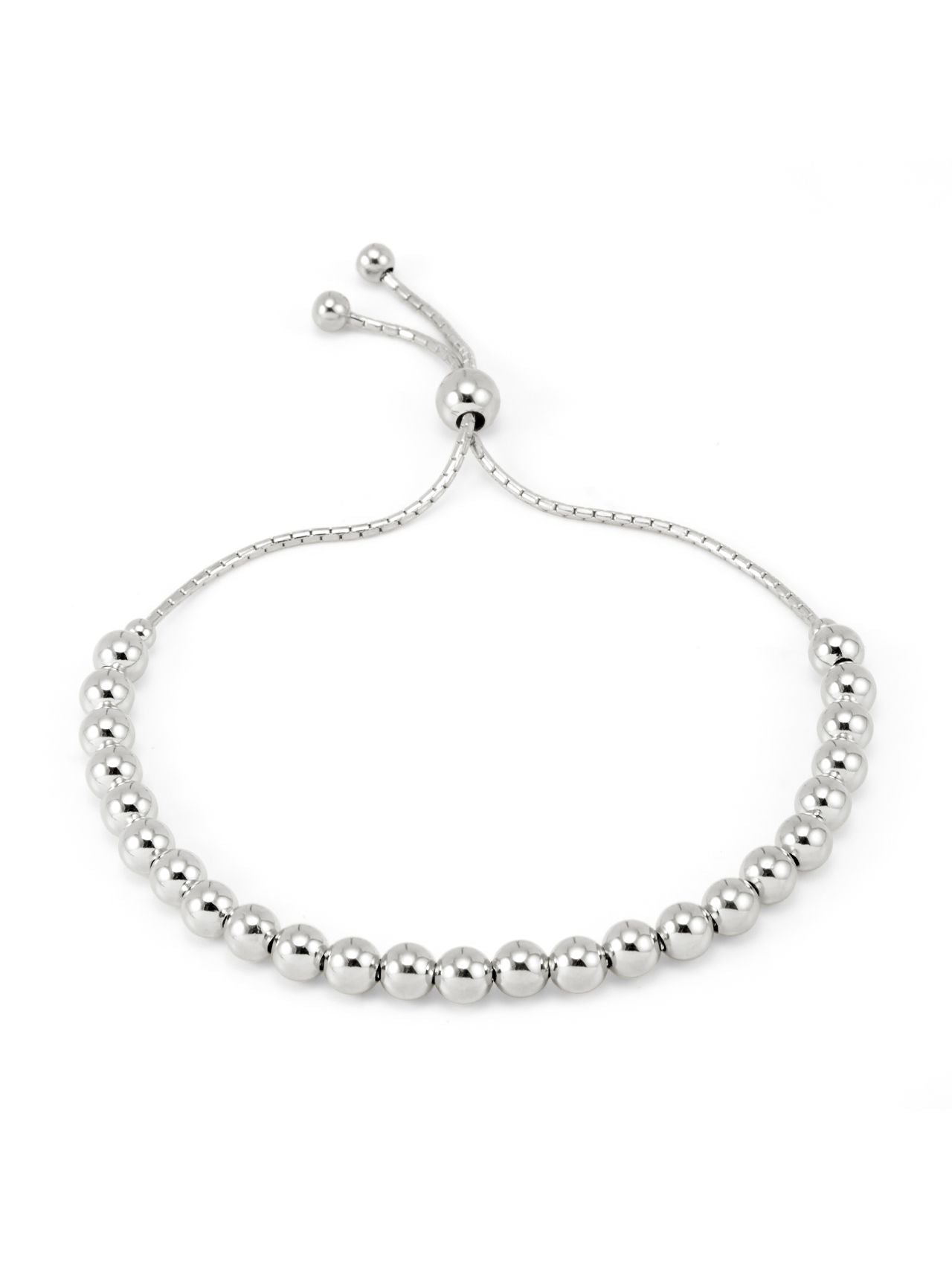  Relativity Dazzling Silver Bolo Bracelet | Beaded - Silver - Bonton