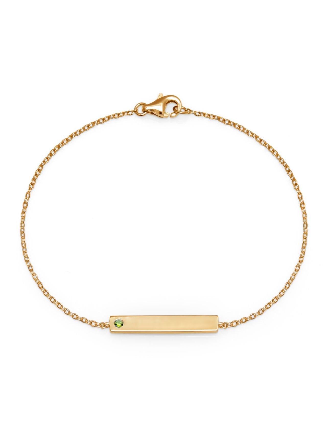  Relativity Gold Bar Plate w/ Birthstone Bracelet - Light Green - Bonton