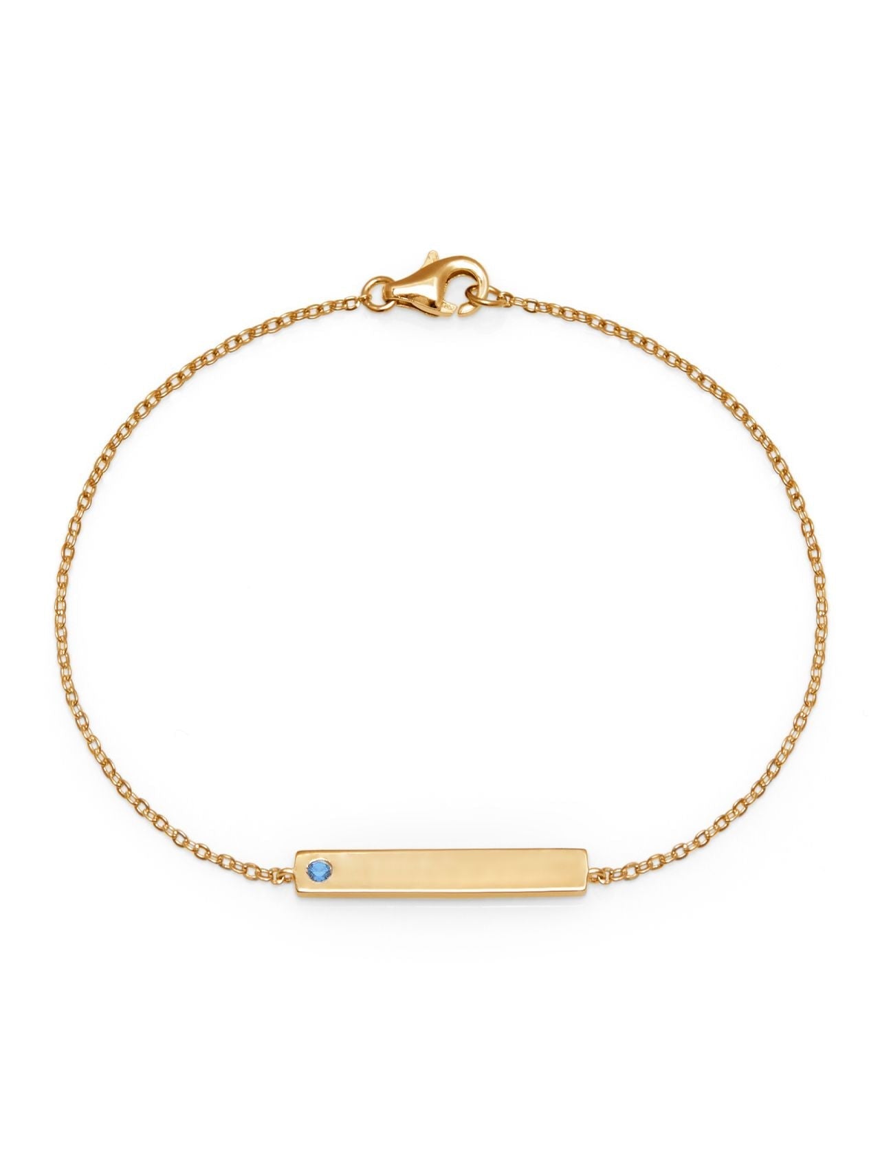  Relativity Gold Bar Plate w/ Birthstone Bracelet - Blue - Bonton