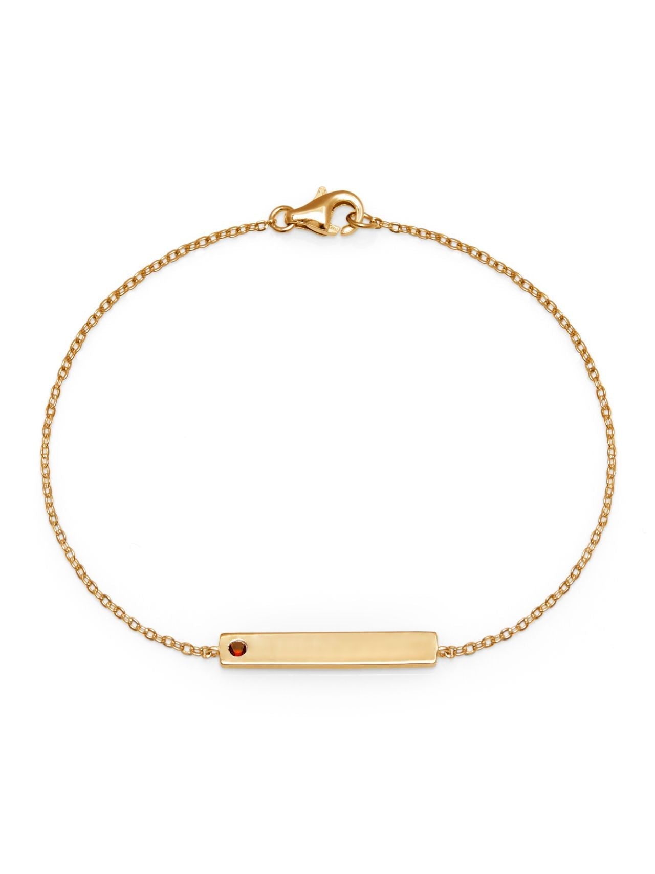  Relativity Gold Bar Plate w/ Birthstone Bracelet - Burgundy - Bonton