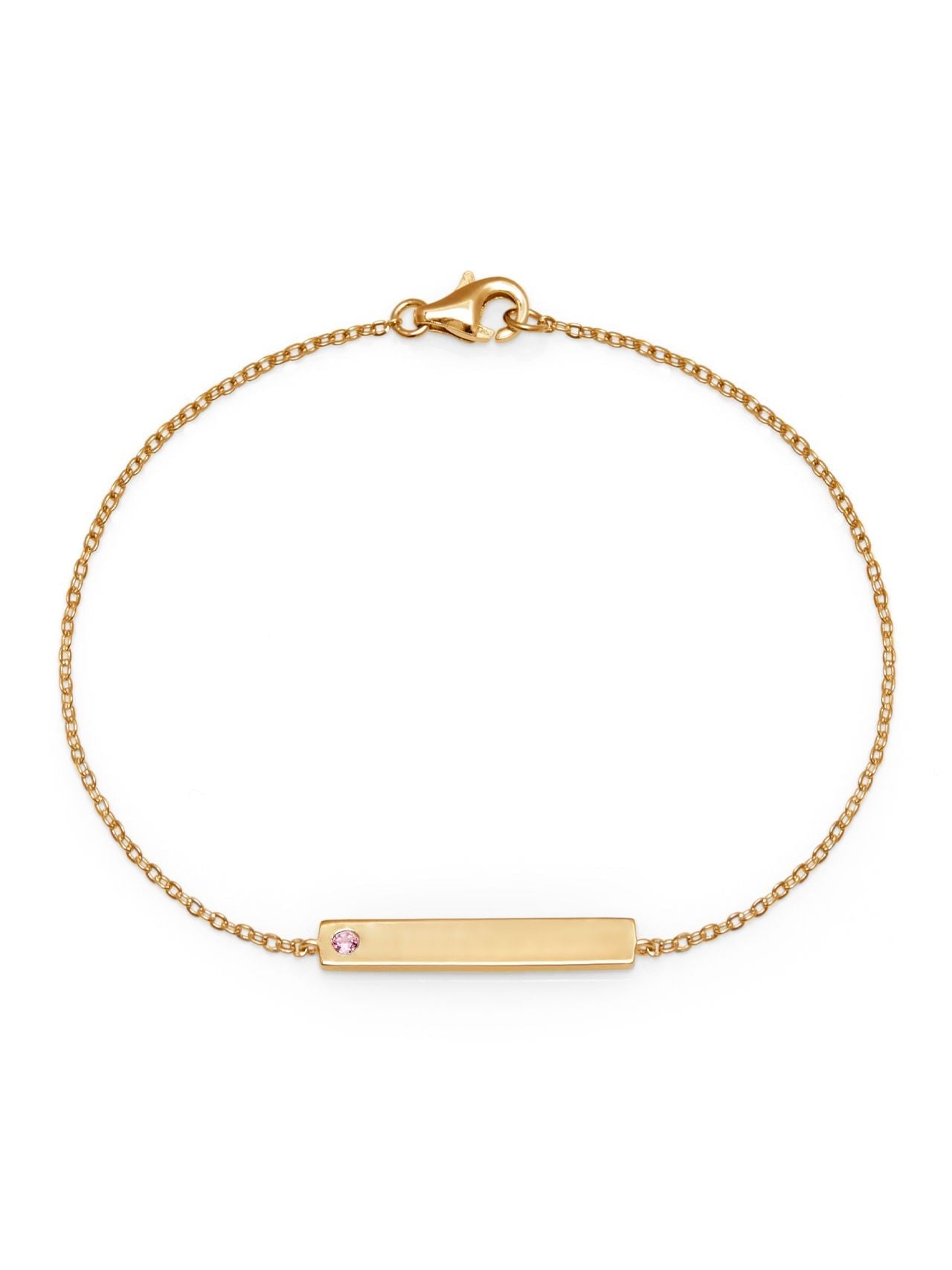  Relativity Gold Bar Plate w/ Birthstone Bracelet - Opal - Bonton