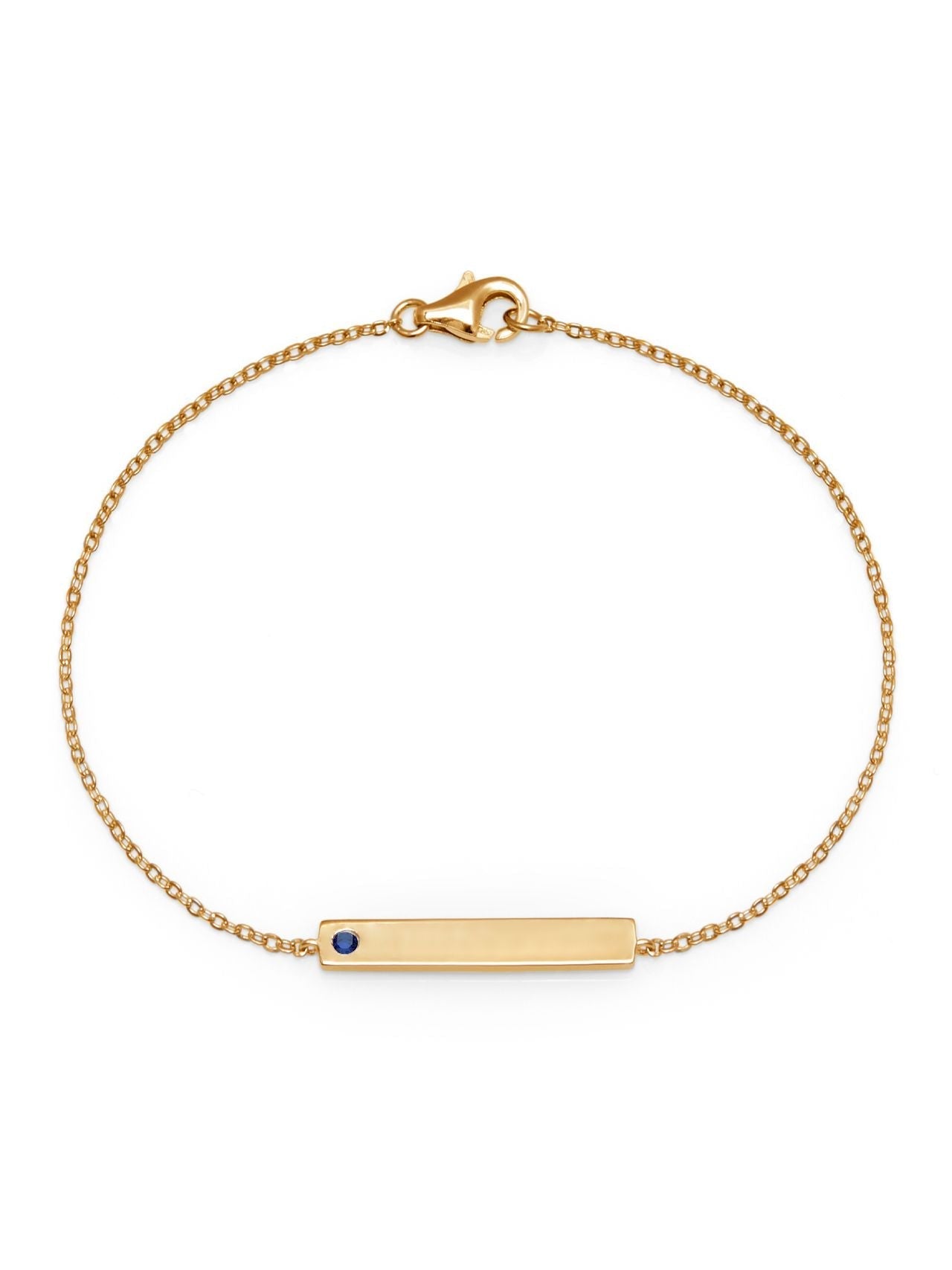  Relativity Gold Bar Plate w/ Birthstone Bracelet - Royal Blue - Bonton