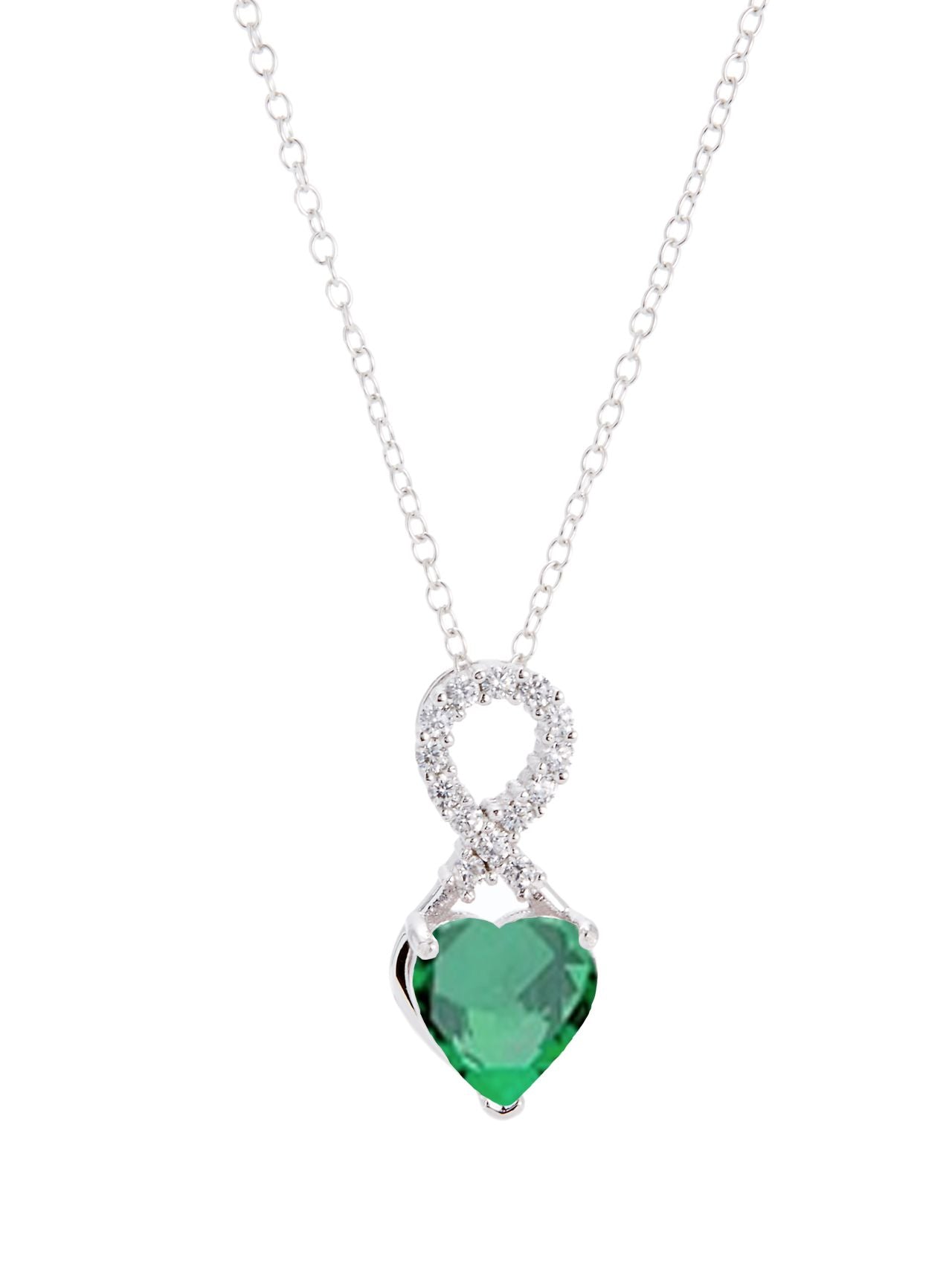  Relativity Birthstone Necklace w/ Infinity Heart - Green - Bonton