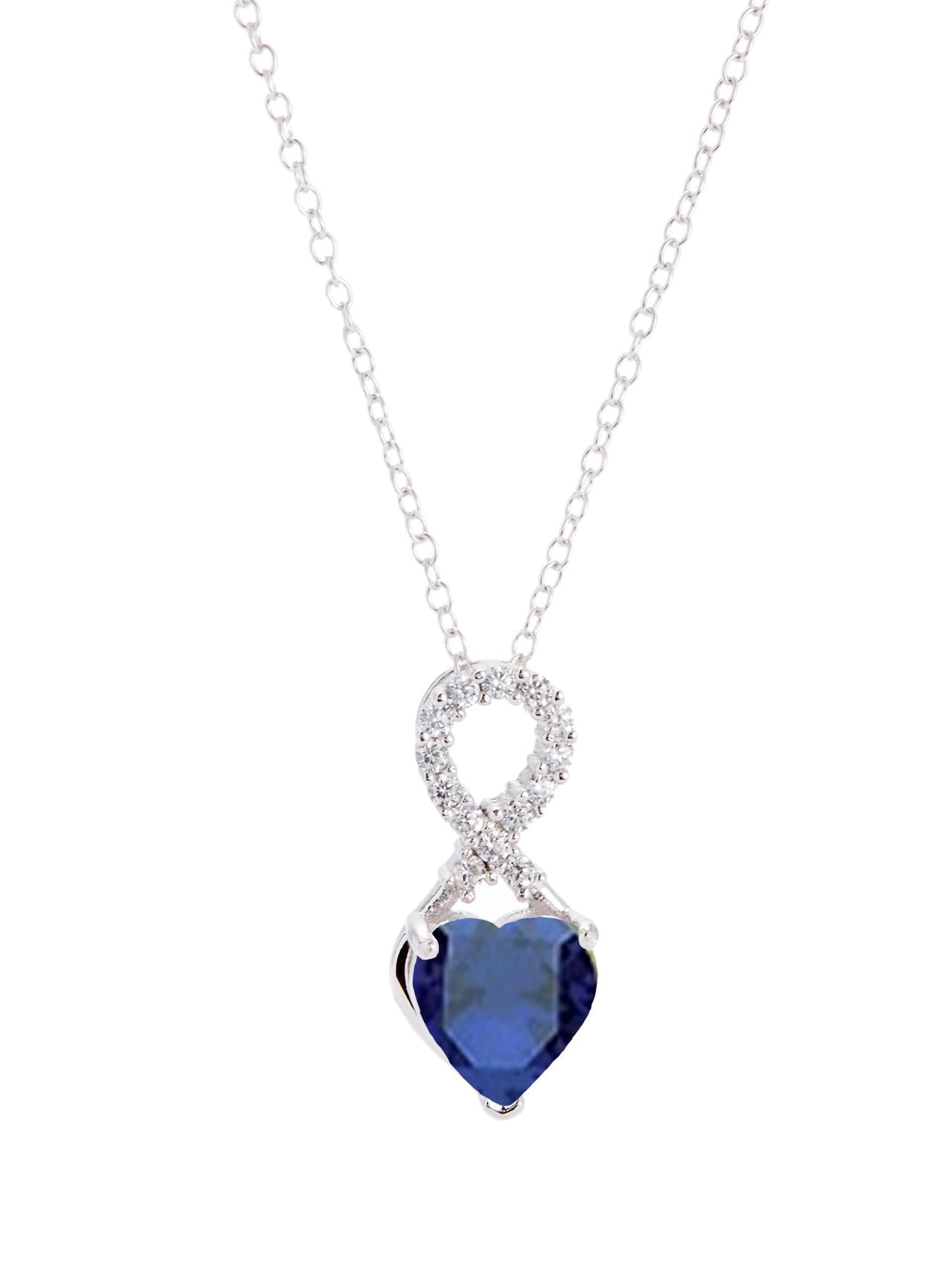  Relativity Birthstone Necklace w/ Infinity Heart - Royal Blue - Bonton