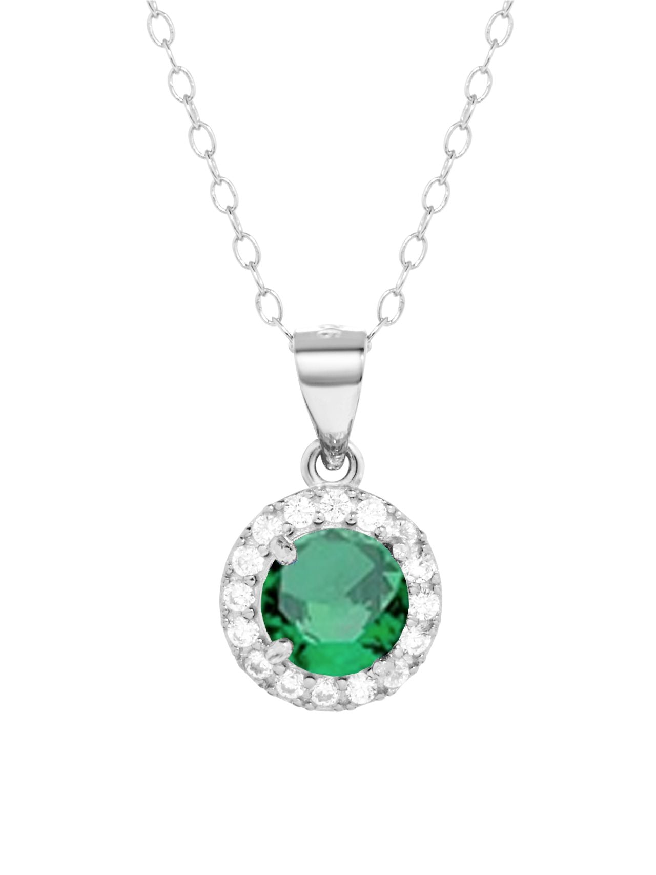  Relativity Silver Halo w/ Birthstone Necklace - Green - Bonton