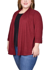 Plus Size Roll Tab Sleeve 2Fer Set