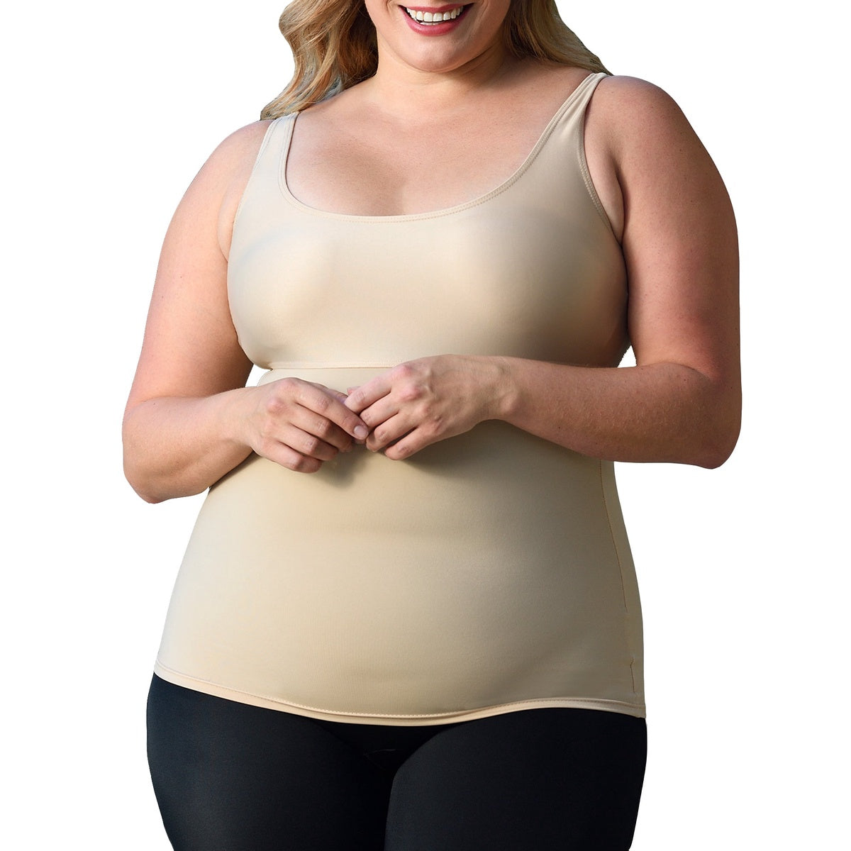  InstantFigure InstantFigure Plus Size Empire Seam Tank Top WT4061C - Black - Bonton