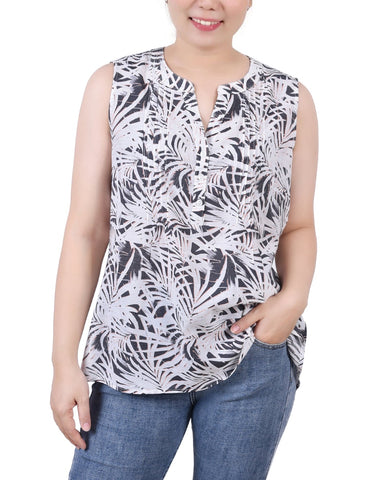 Sleeveless Pintucked Blouse