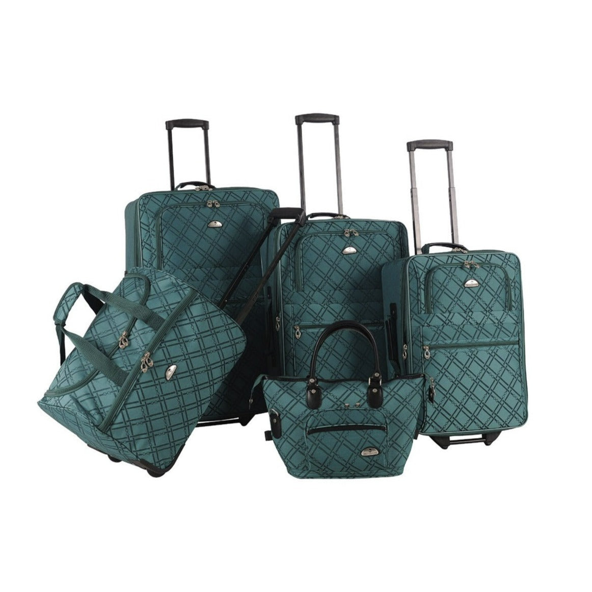  American Flyer American Flyer Pemberly Buckles 5-Piece Luggage Set - Chocolate - Bonton