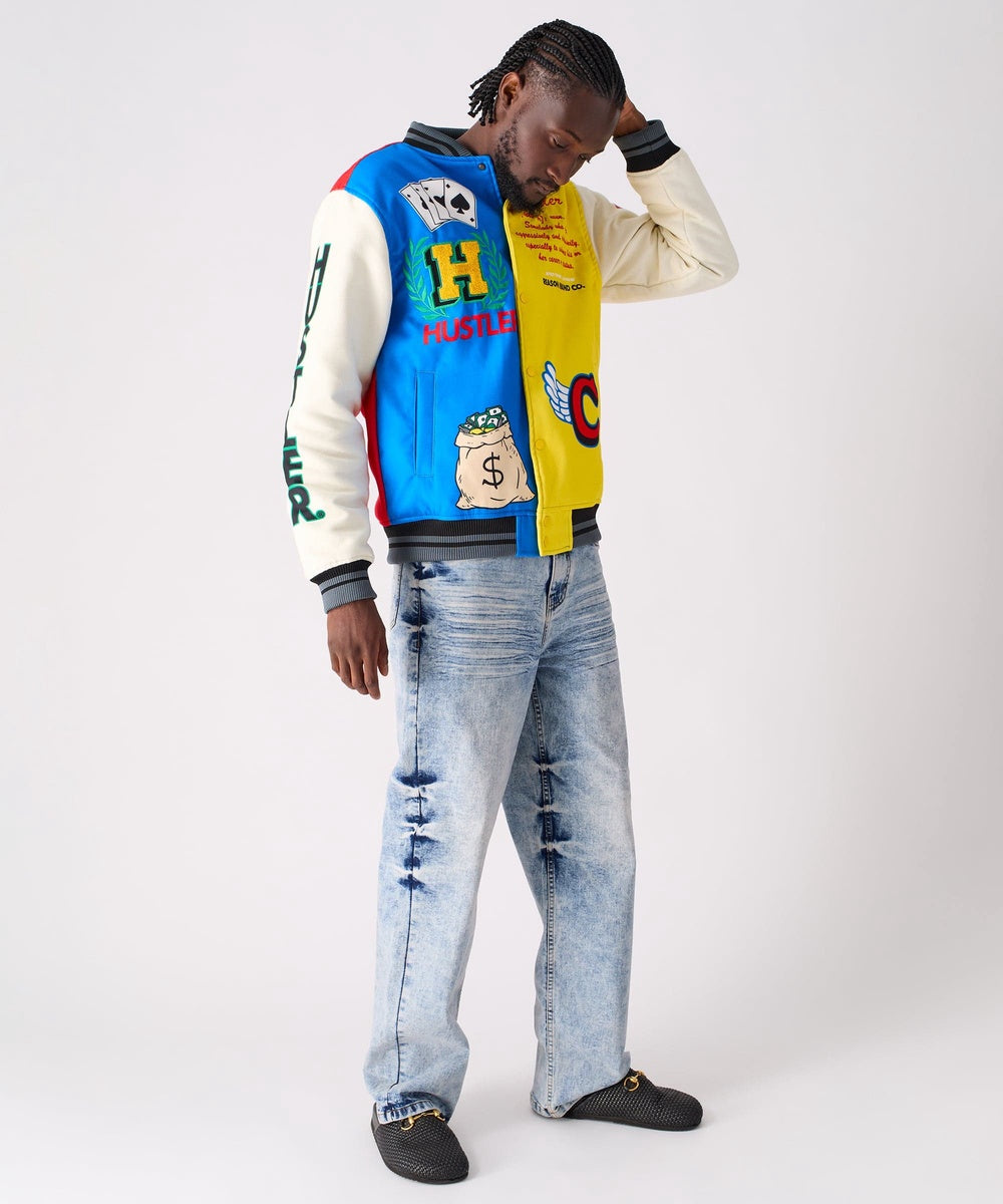  Reason Clothing Hustler Varsity Jacket - MULTI - Bonton