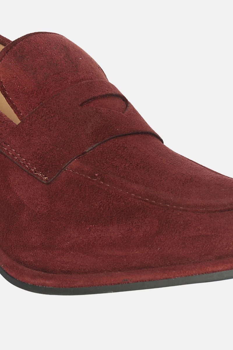  Saint G Viviana Suede - Heel Loafers - Burgundy - Bonton