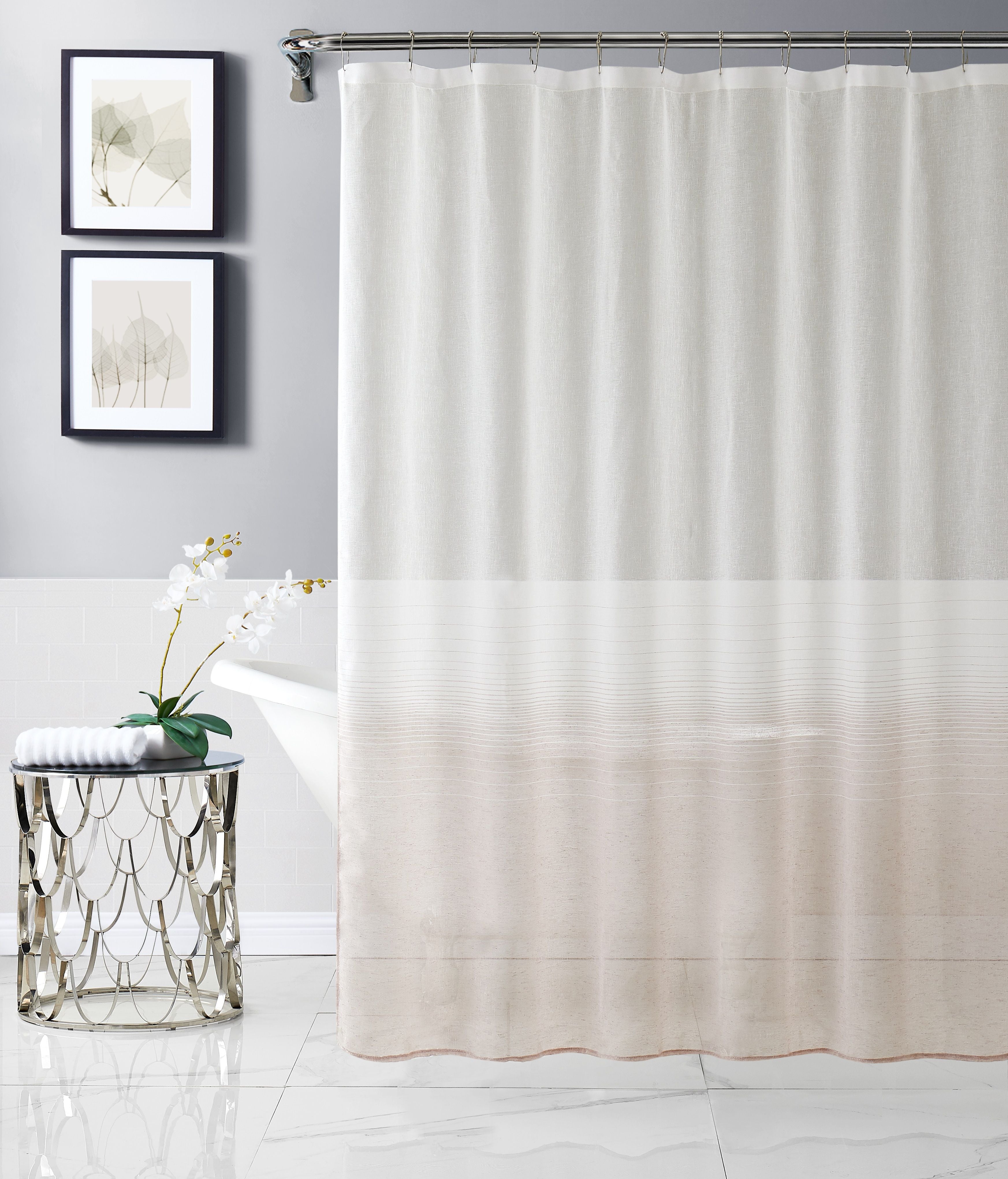  Dainty Home Linea Shower Curtain - Mauve - Bonton