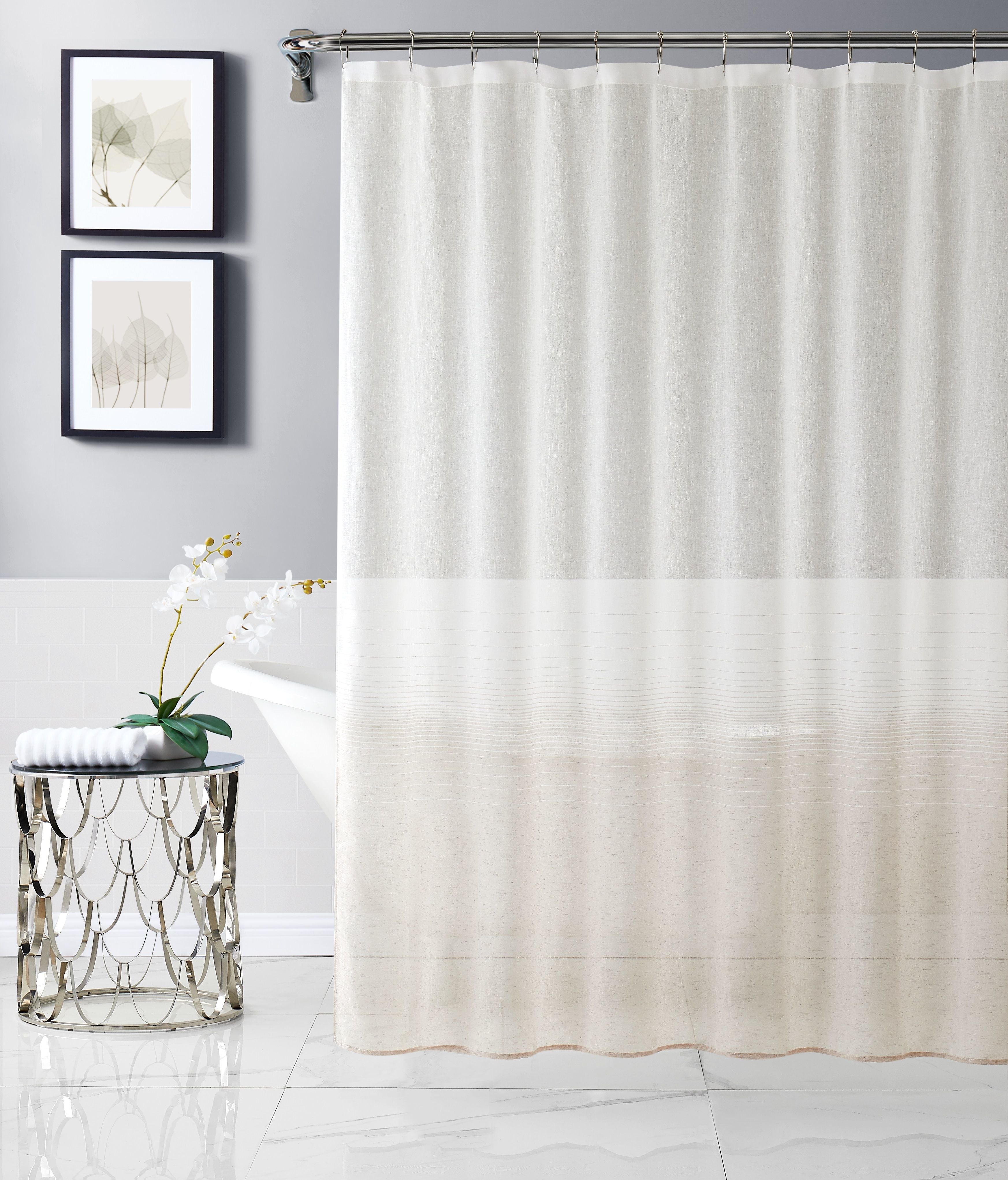  Dainty Home Linea Shower Curtain - Sand - Bonton