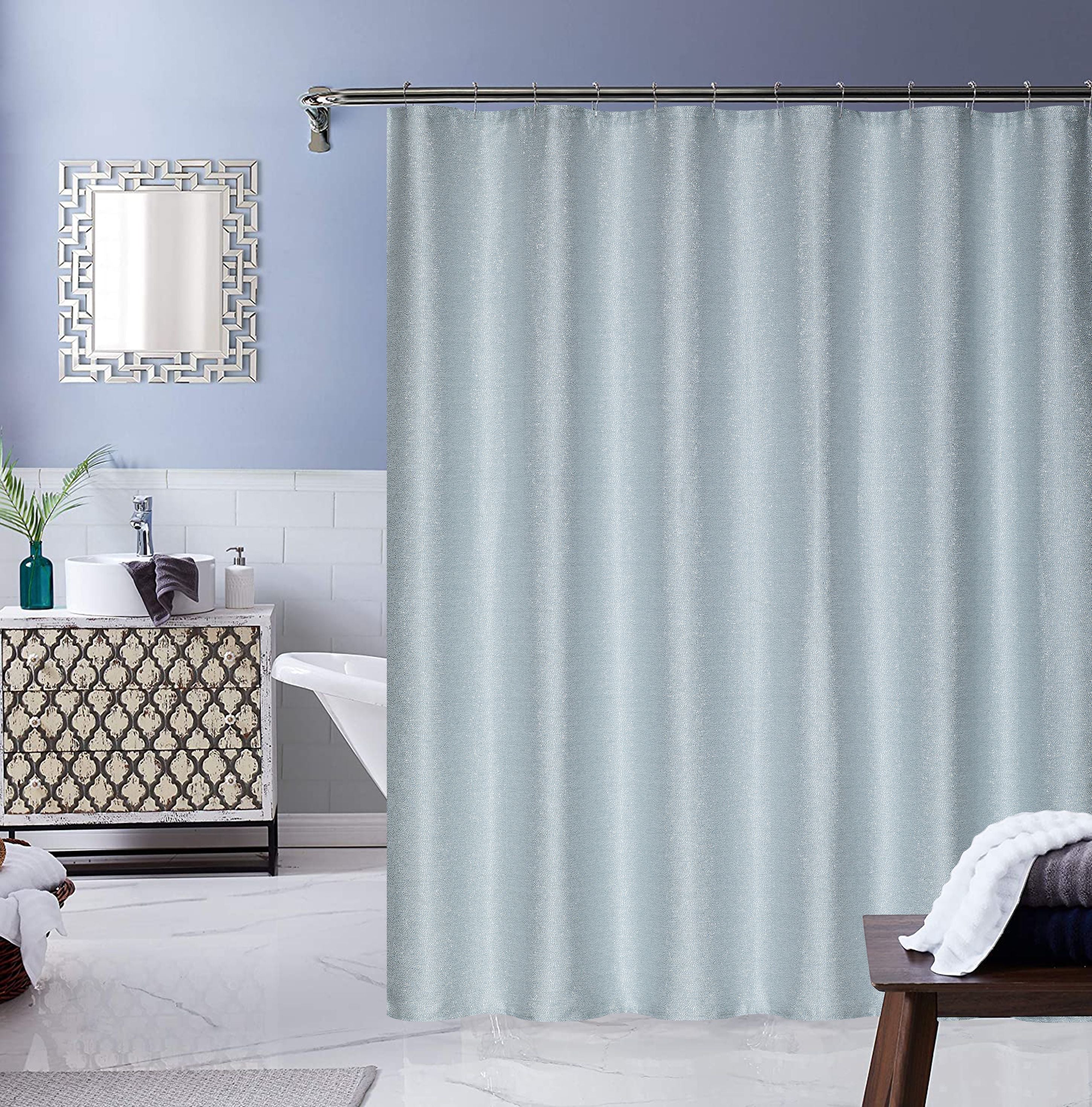  Dainty Home Little Rock Shower Curtain - Spa - Bonton