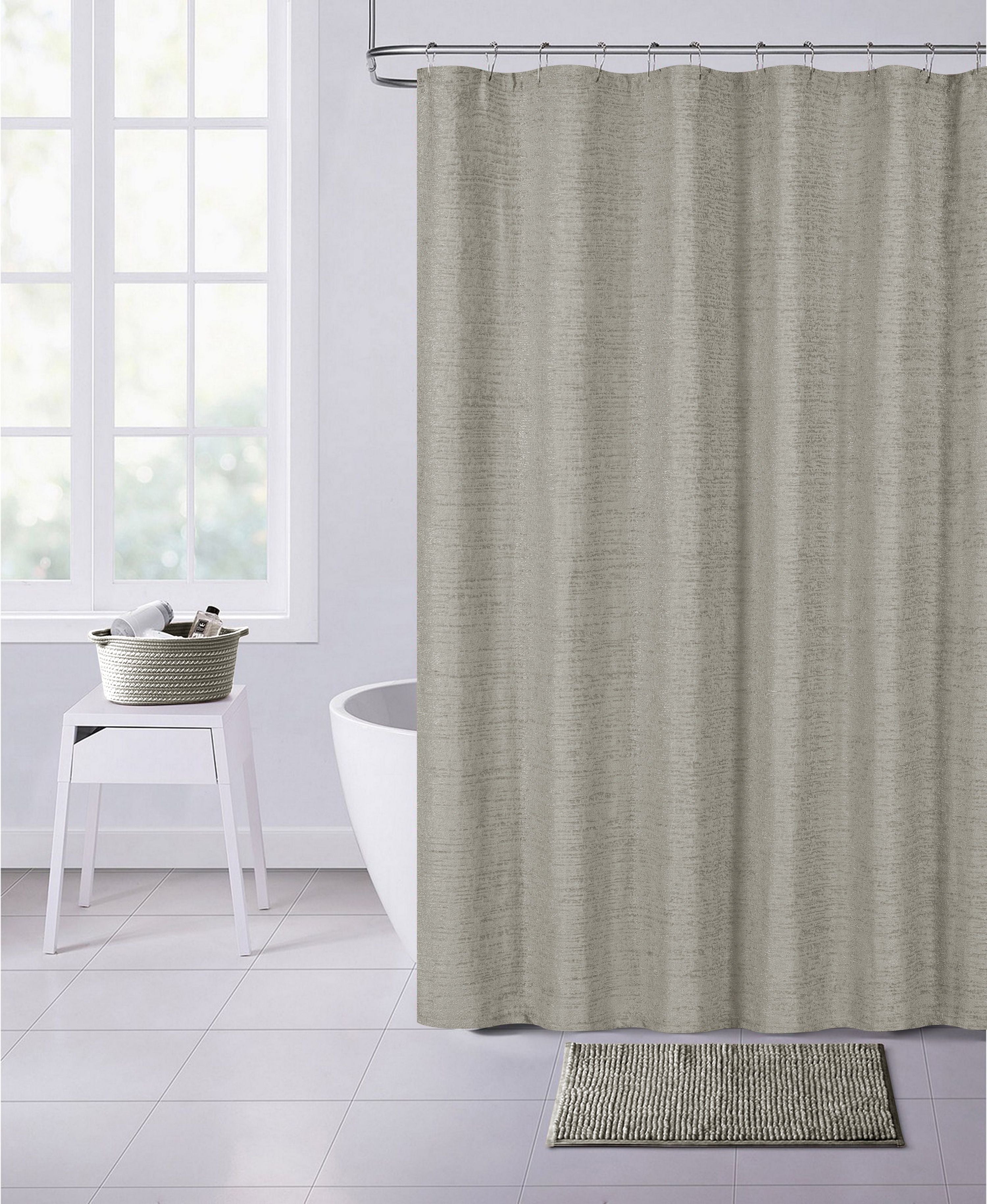  Dainty Home Paris Shower Curtain - Silver - Bonton