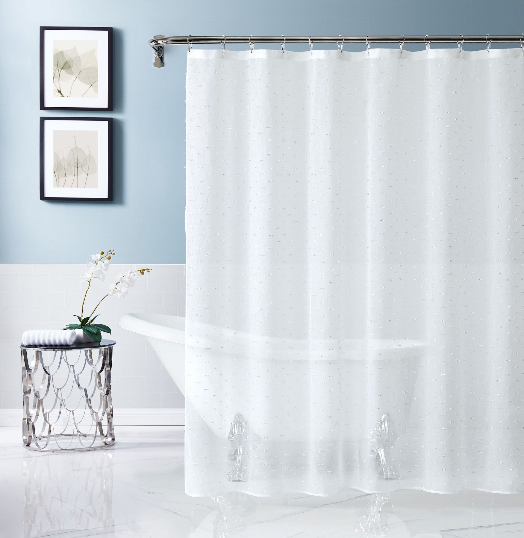  Dainty Home Sprinkles Shower Curtain - White - Bonton