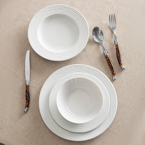 White Wave, Porcelain 16-Piece Dinnerware Set