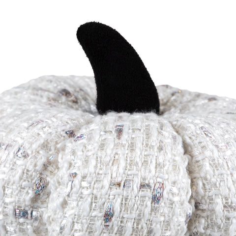 Knitted Fall Harvest Pumpkin - 7" - Ivory
