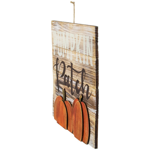 12" Pumpkin Patch Fall Harvest Wooden Wall Sign