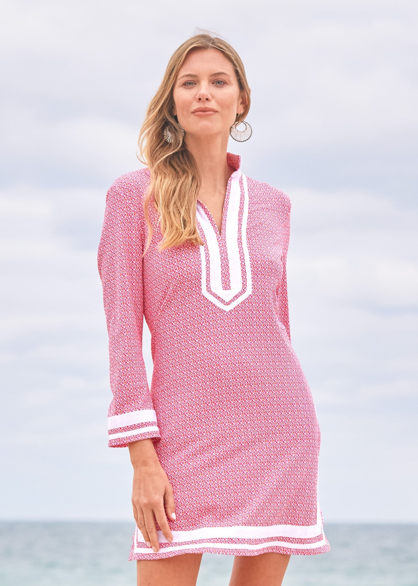  Cabana Life Amelia Island Pique Tunic Dress - XS - Bonton