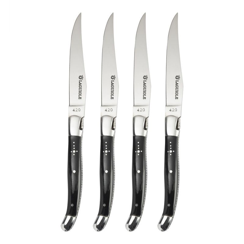  Au Nain Laguiole Black Steak Knife Set - Black - Bonton