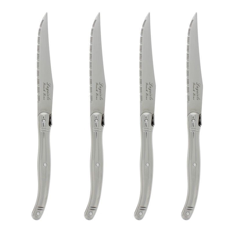  French Home Laguiole Stainless-Steel Steak Knife Set - Silver - Bonton