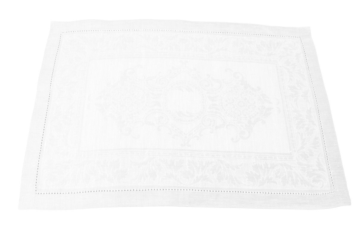  French Home Arboretum Linen Placemats Set of 6 White - White - Bonton