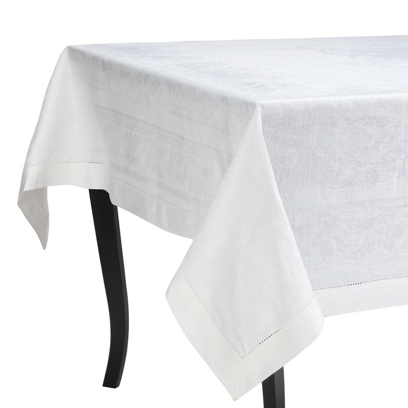  French Home Arboretum Linen Tablecloth White - White - Bonton