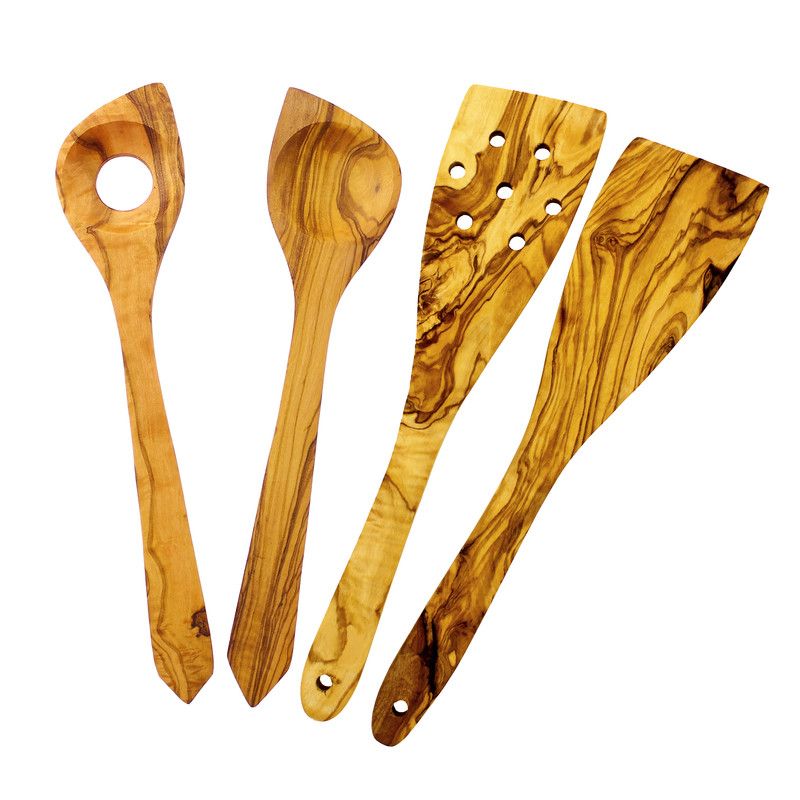  French Home Olive Wood Kitchen Utensil Set - Olive wood - Bonton