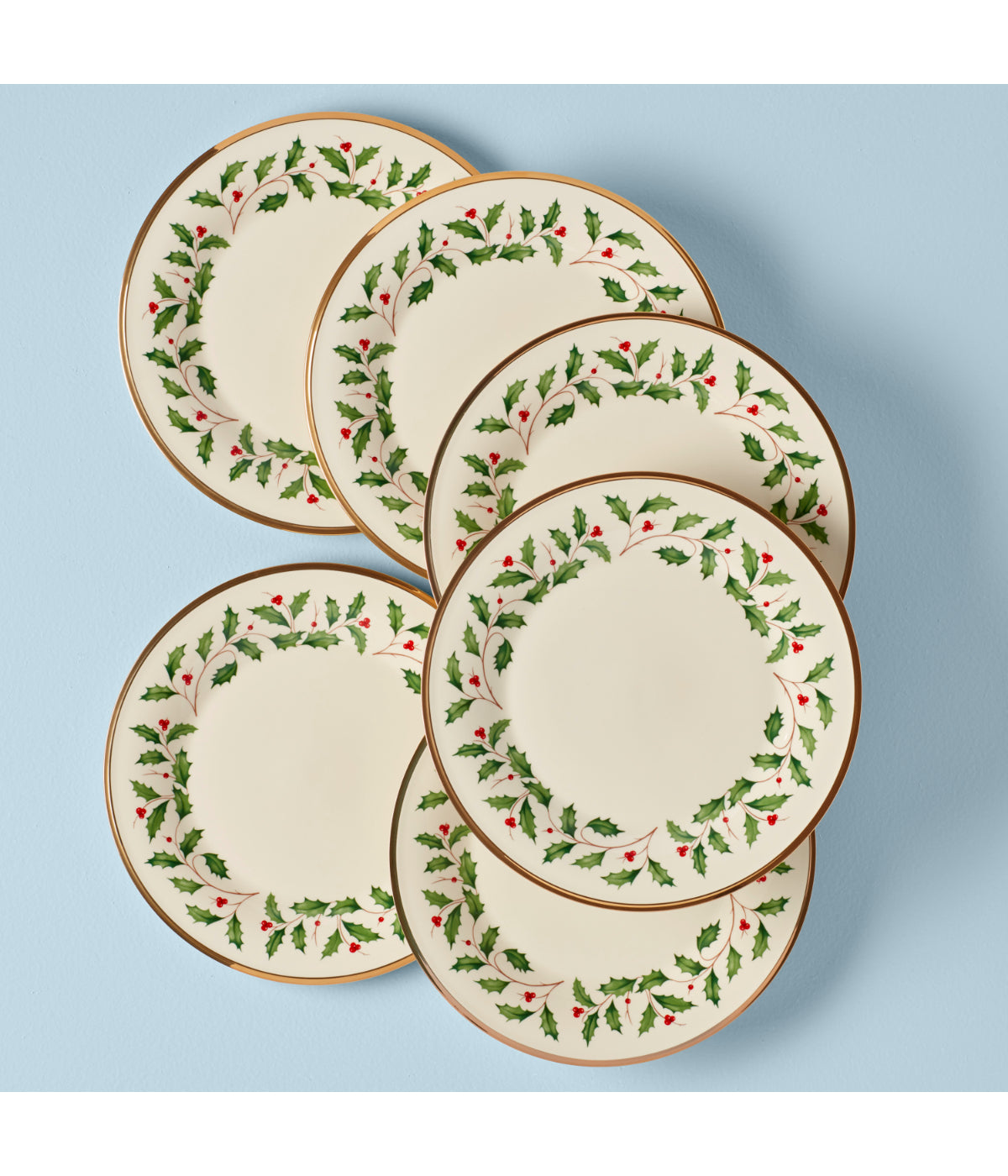  Lenox Holiday Dinner Plates S/6 - Ivory - Bonton