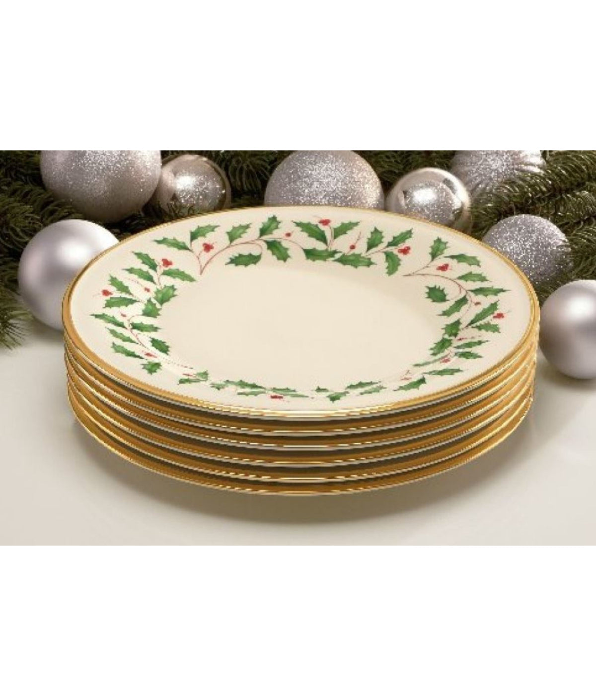  Lenox Holiday Dinner Plates S/6 - Ivory - Bonton