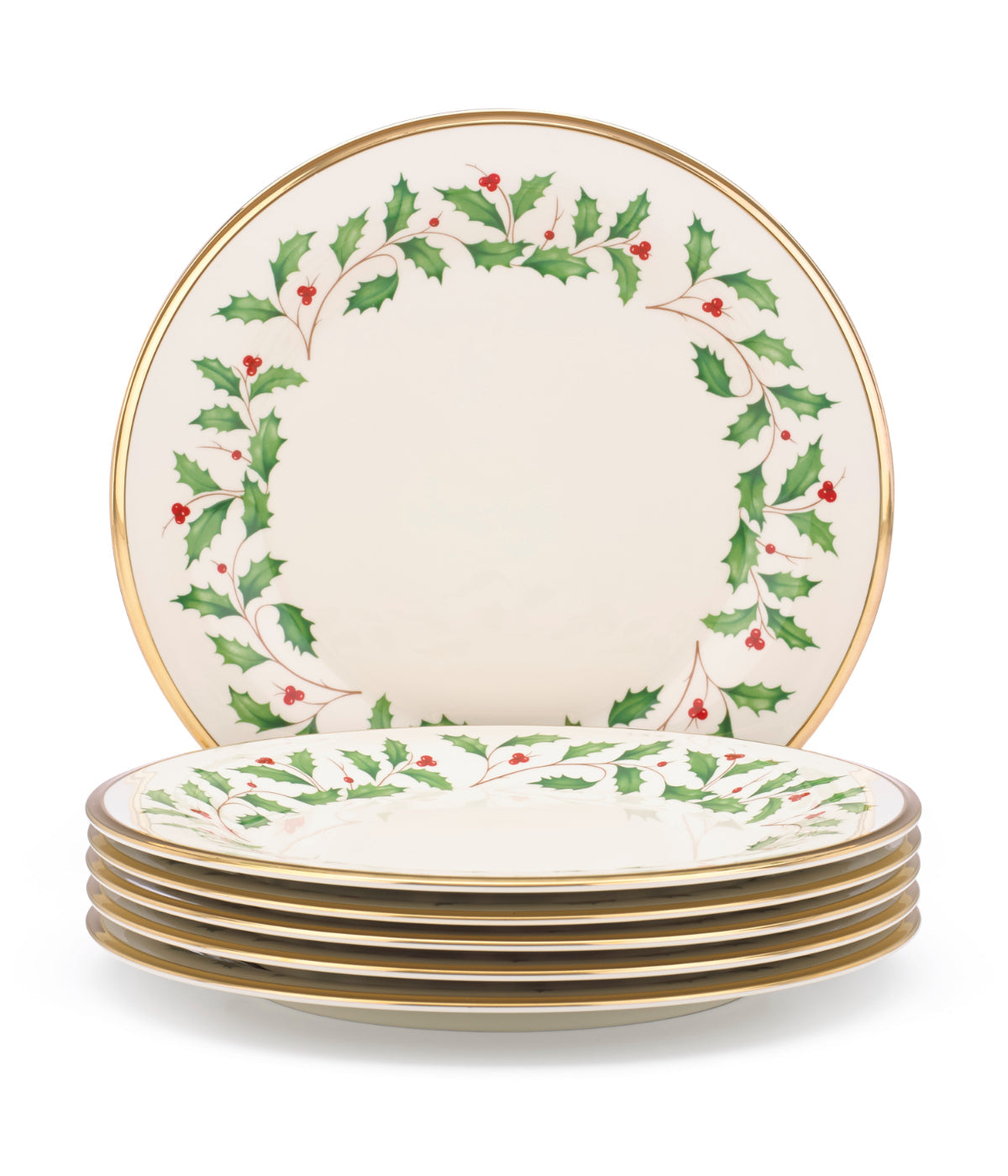  Lenox Holiday Dinner Plates S/6 - Ivory - Bonton