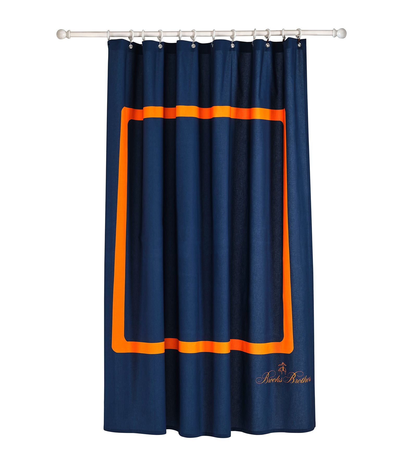  Brooks Brothers Contrast Frame Shower Curtain - Navy - Bonton