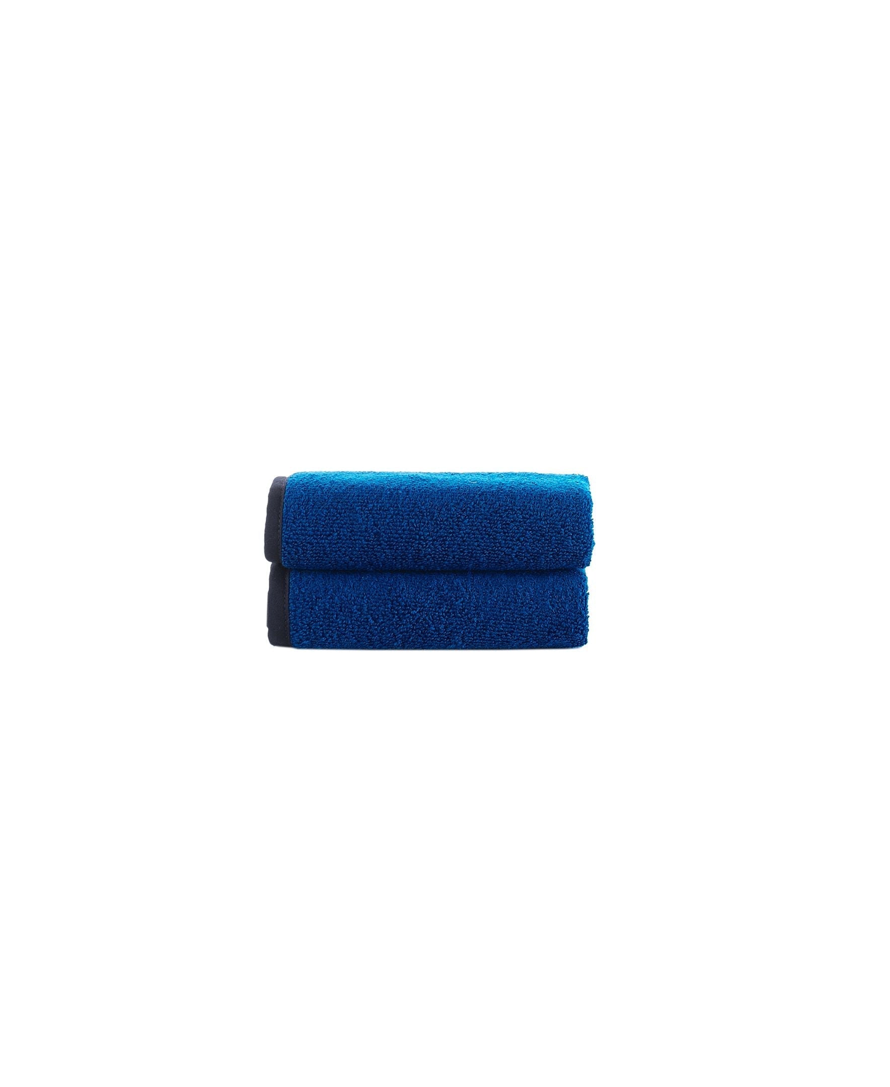  Brooks Brothers Contrast Frame 2 Piece Wash Towel Set - Royal Blue - Bonton