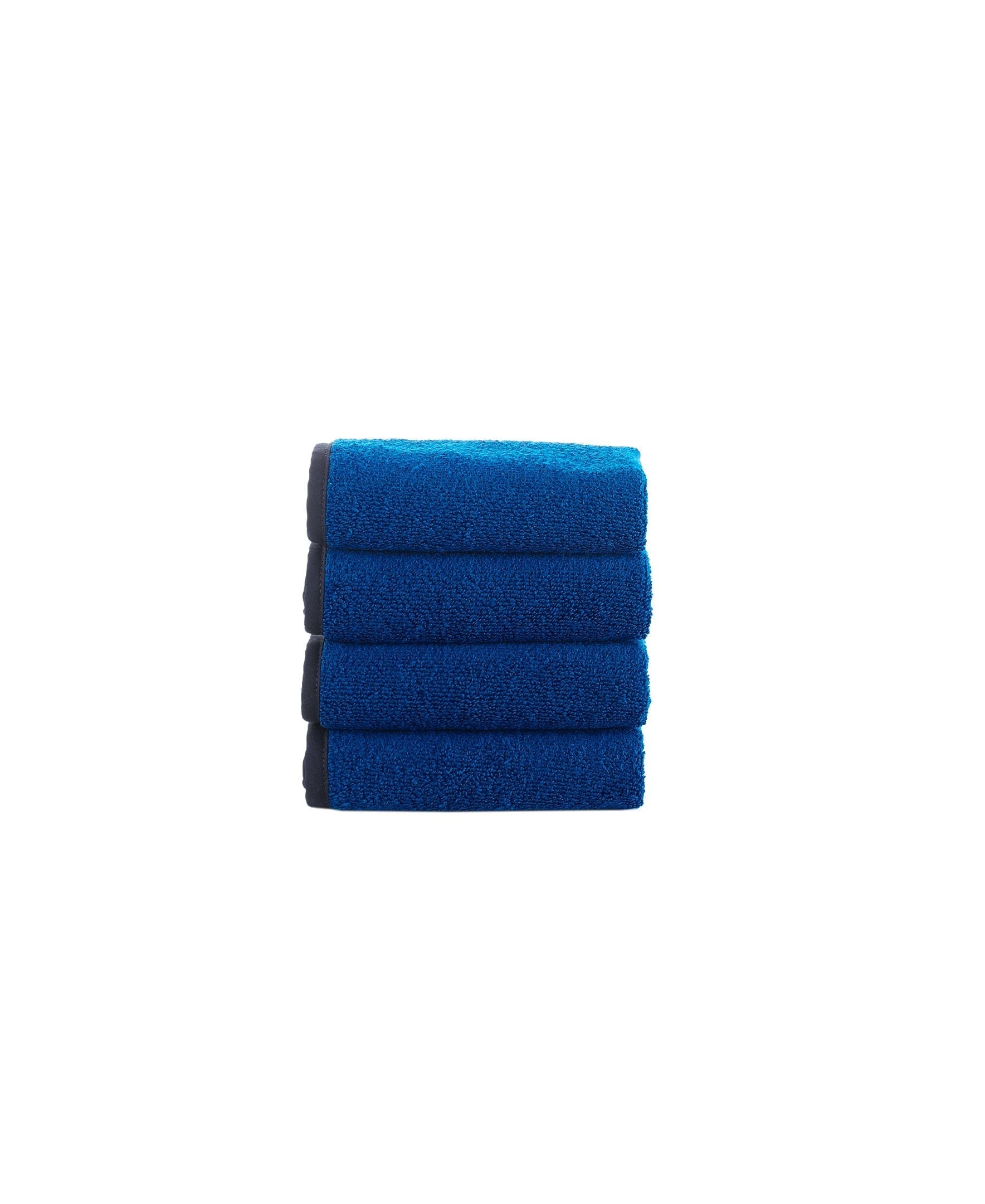  Brooks Brothers Contrast Frame 4 Piece Wash Towel Set - Royal Blue - Bonton