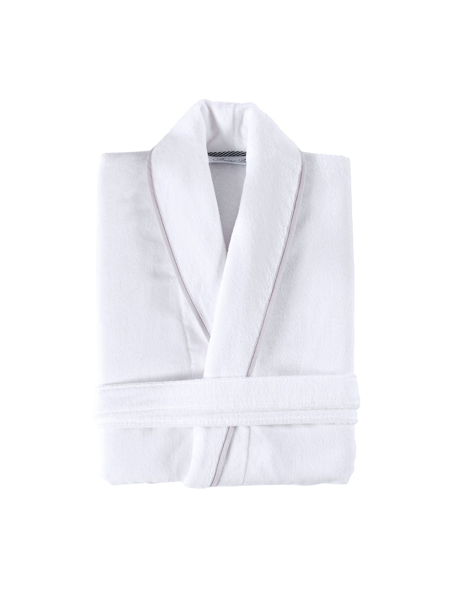  Brooks Brothers Contrast Frame Bathrobe - White - Bonton