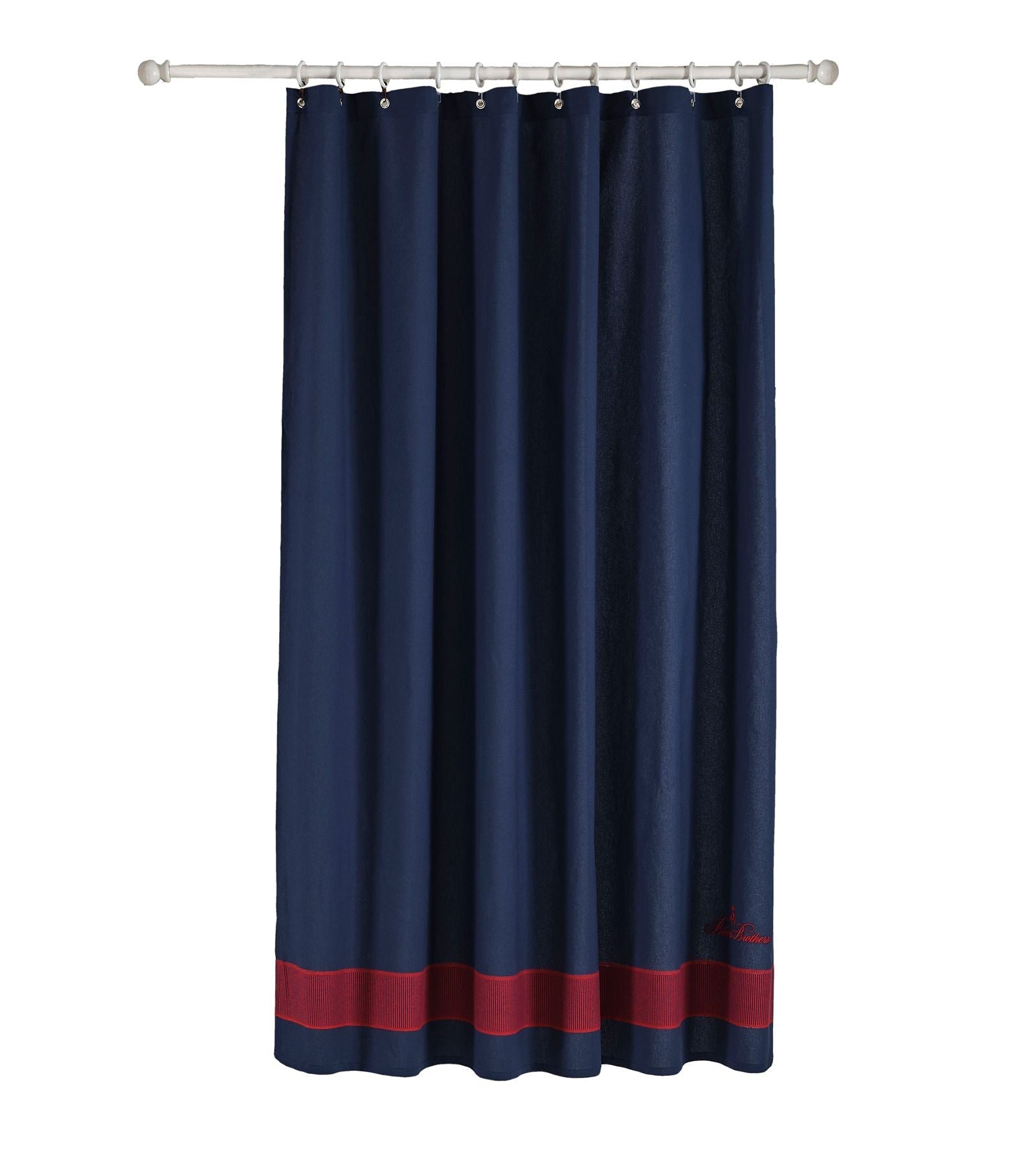  Brooks Brothers Fancy Border Shower Curtains - Navy - Bonton