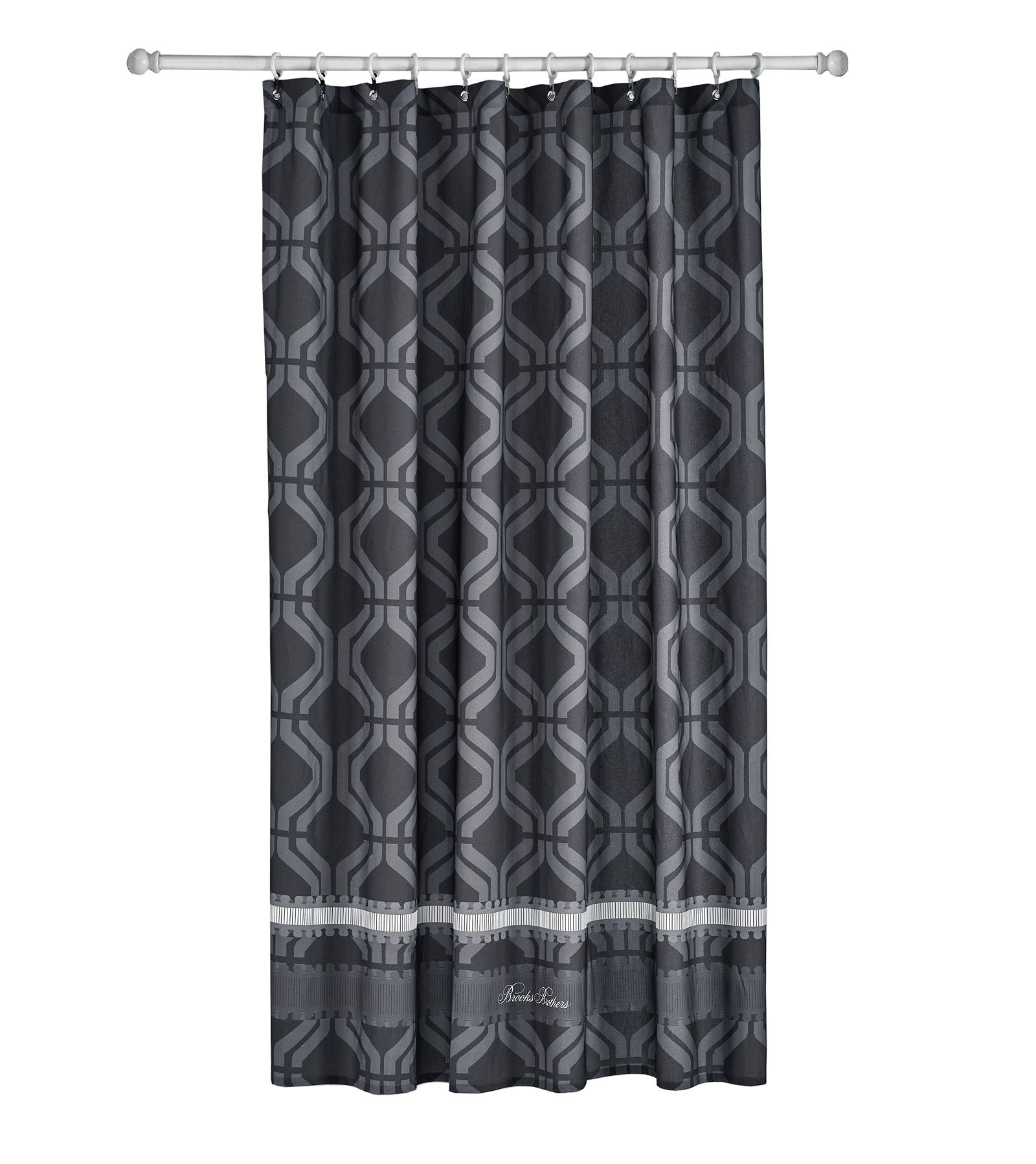  Brooks Brothers Large Square Shower Curtains - Anthracite - Bonton