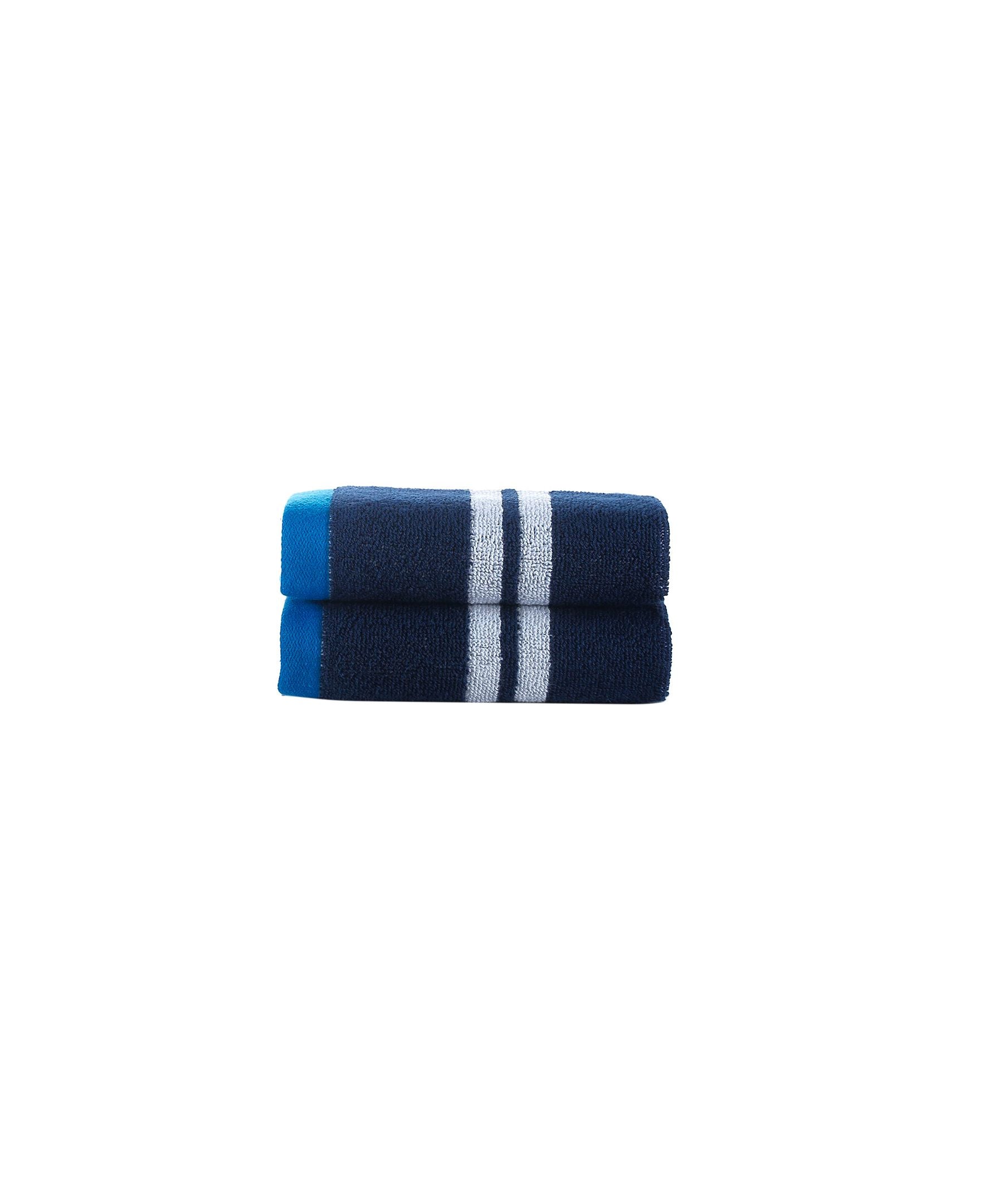  Brooks Brothers Nautical Blanket Stripe 2 Piece Wash Towel Set - Navy - Bonton