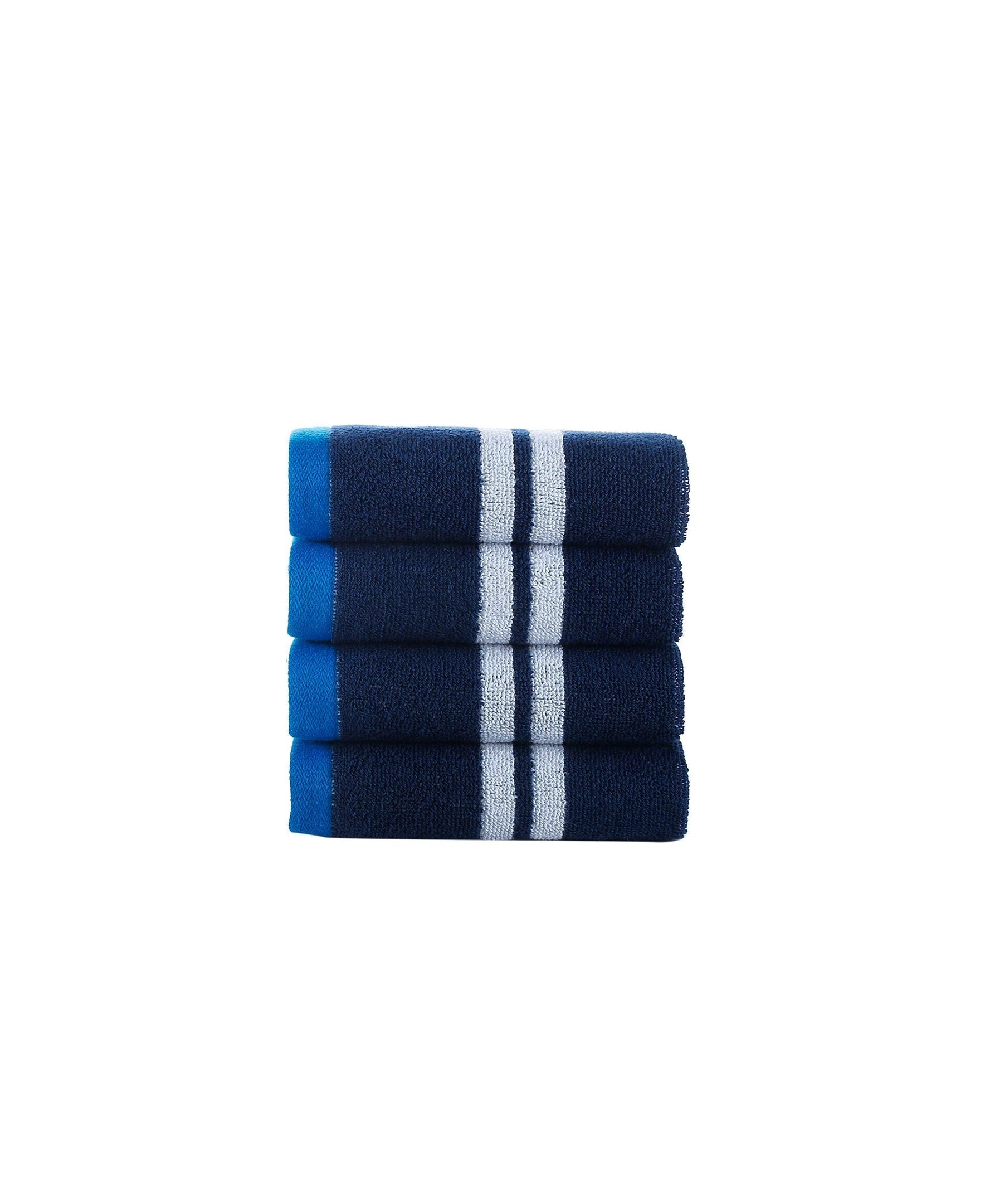  Brooks Brothers Nautical Blanket Stripe 4 Piece Wash Towel Set - Navy - Bonton