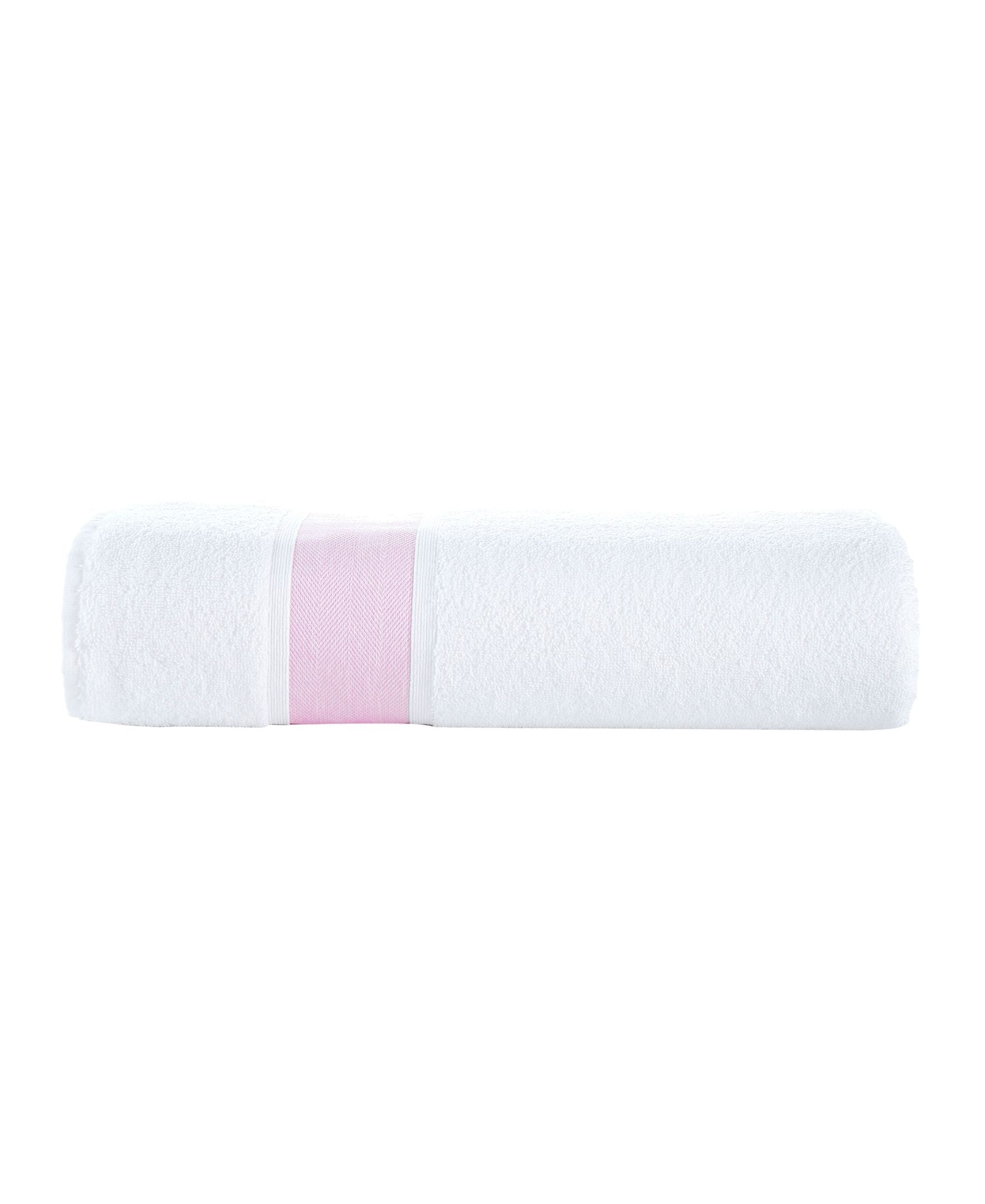  Brooks Brothers Ottoman Rolls Bath Sheet - Pink - Bonton