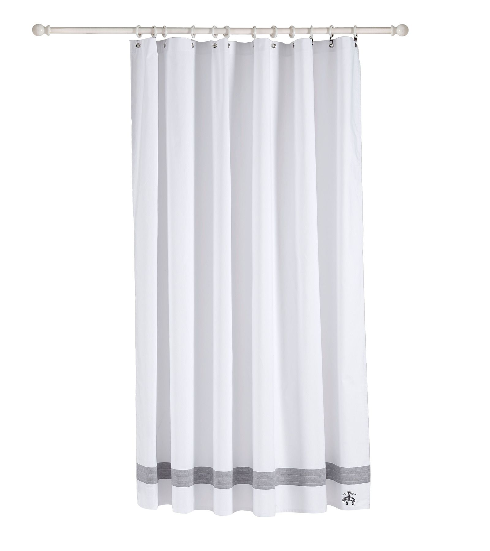  Brooks Brothers Ottoman Rolls Shower Curtains - Anthracite - Bonton