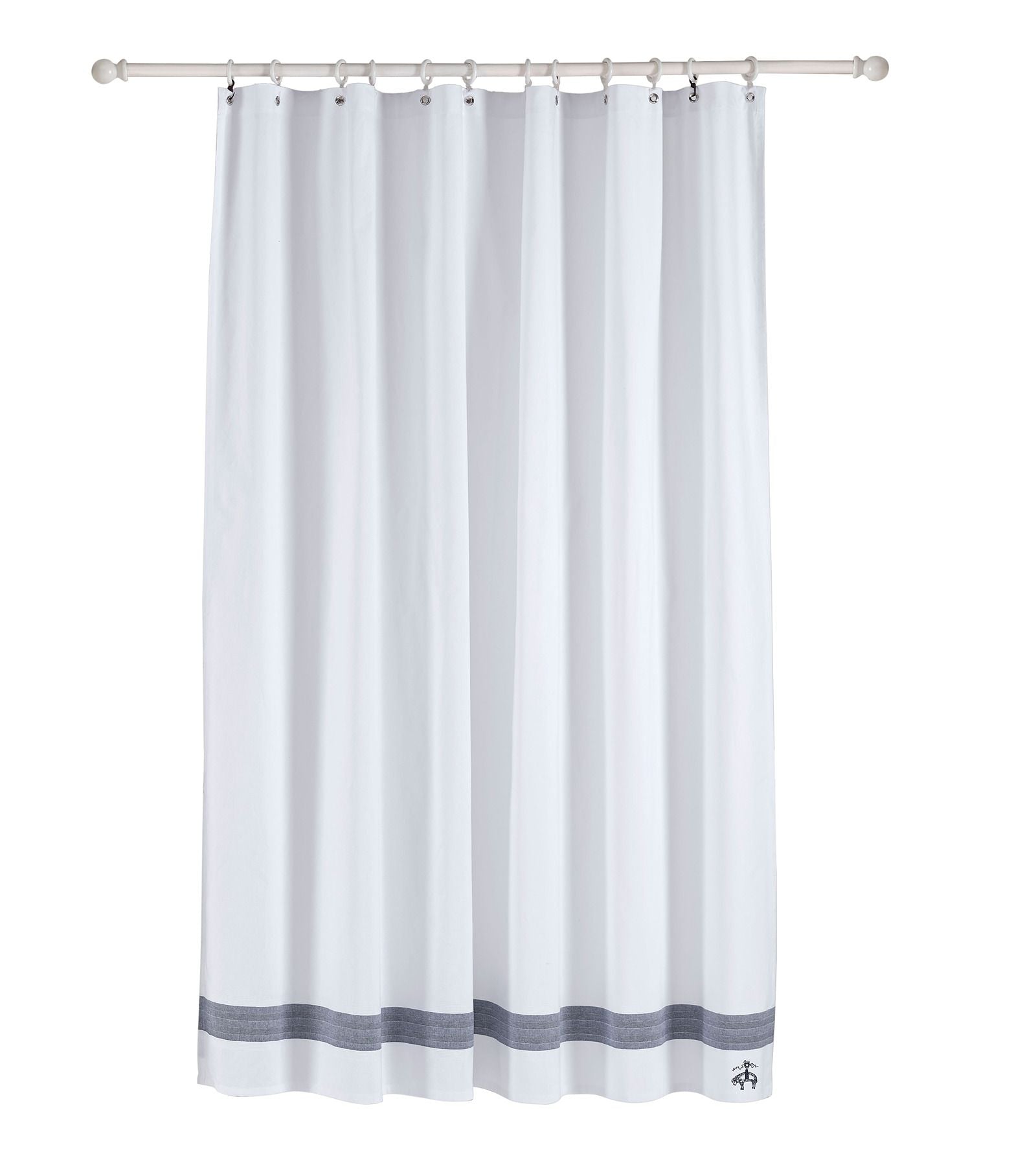  Brooks Brothers Ottoman Rolls Shower Curtains - Navy - Bonton