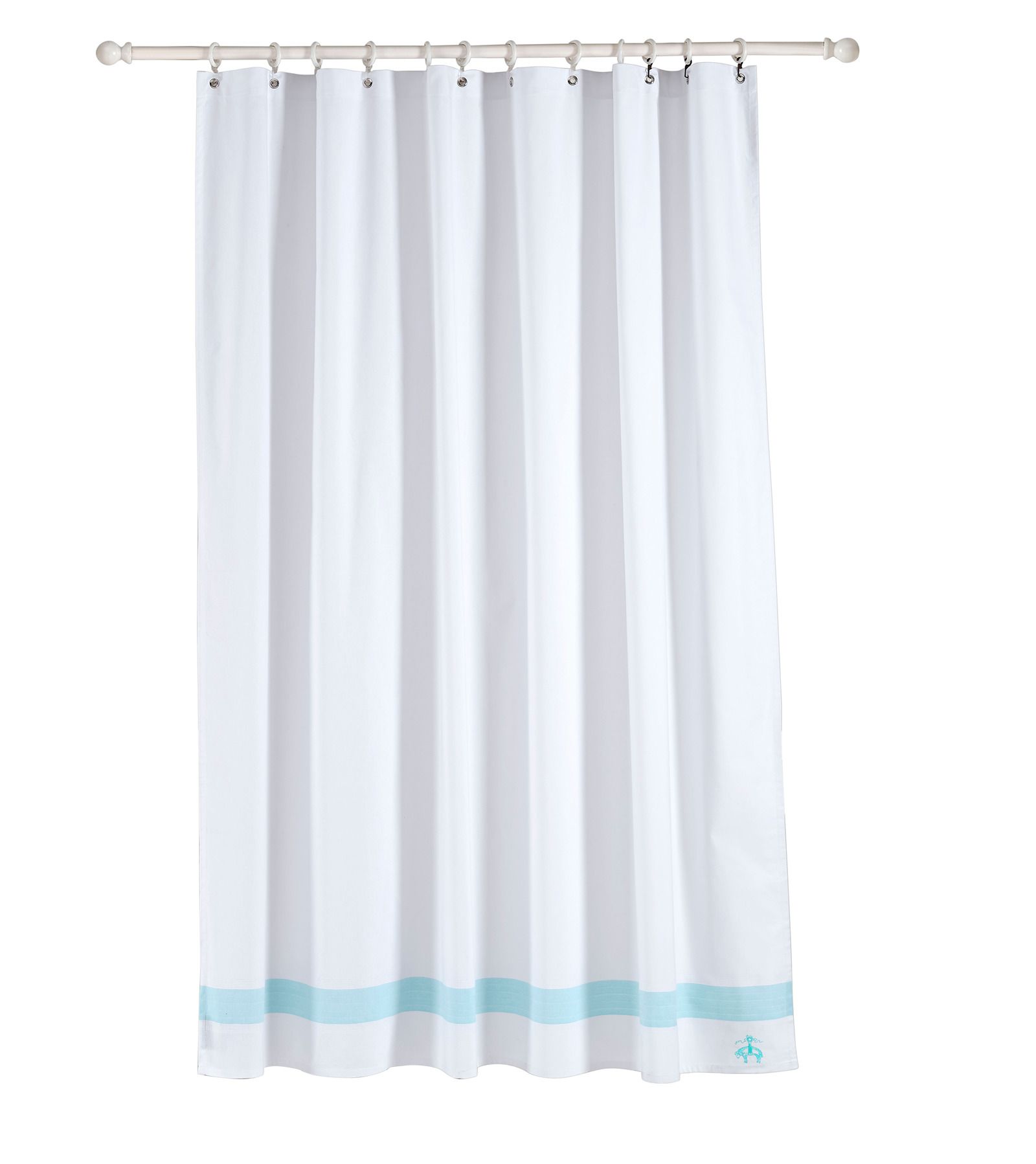  Brooks Brothers Ottoman Rolls Shower Curtains - Sea Glass - Bonton