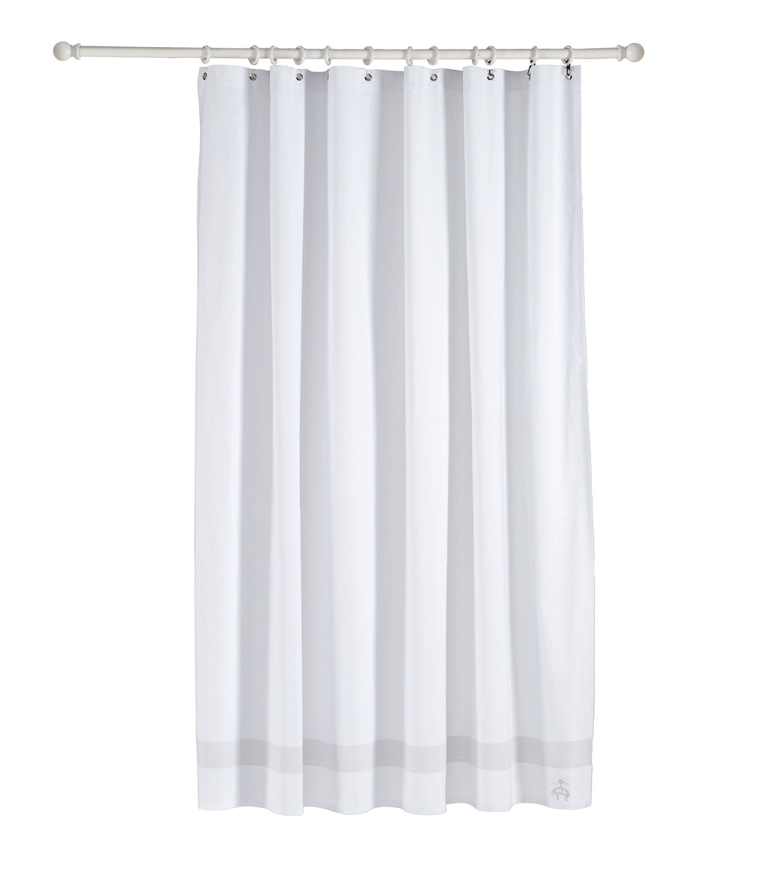  Brooks Brothers Ottoman Rolls Shower Curtains - Silver - Bonton