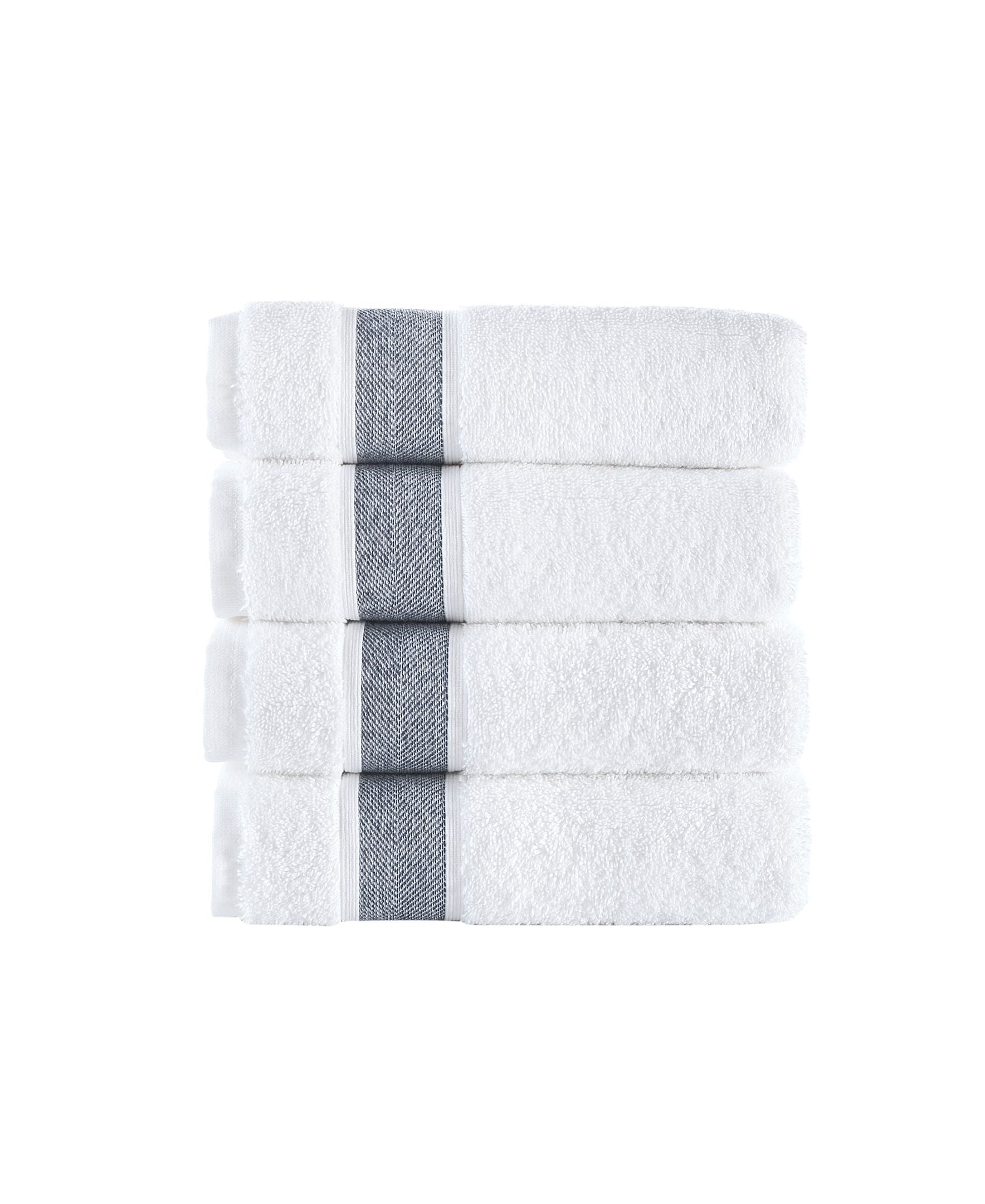  Brooks Brothers Ottoman Rolls 4 Piece Hand Towel Set - Navy - Bonton