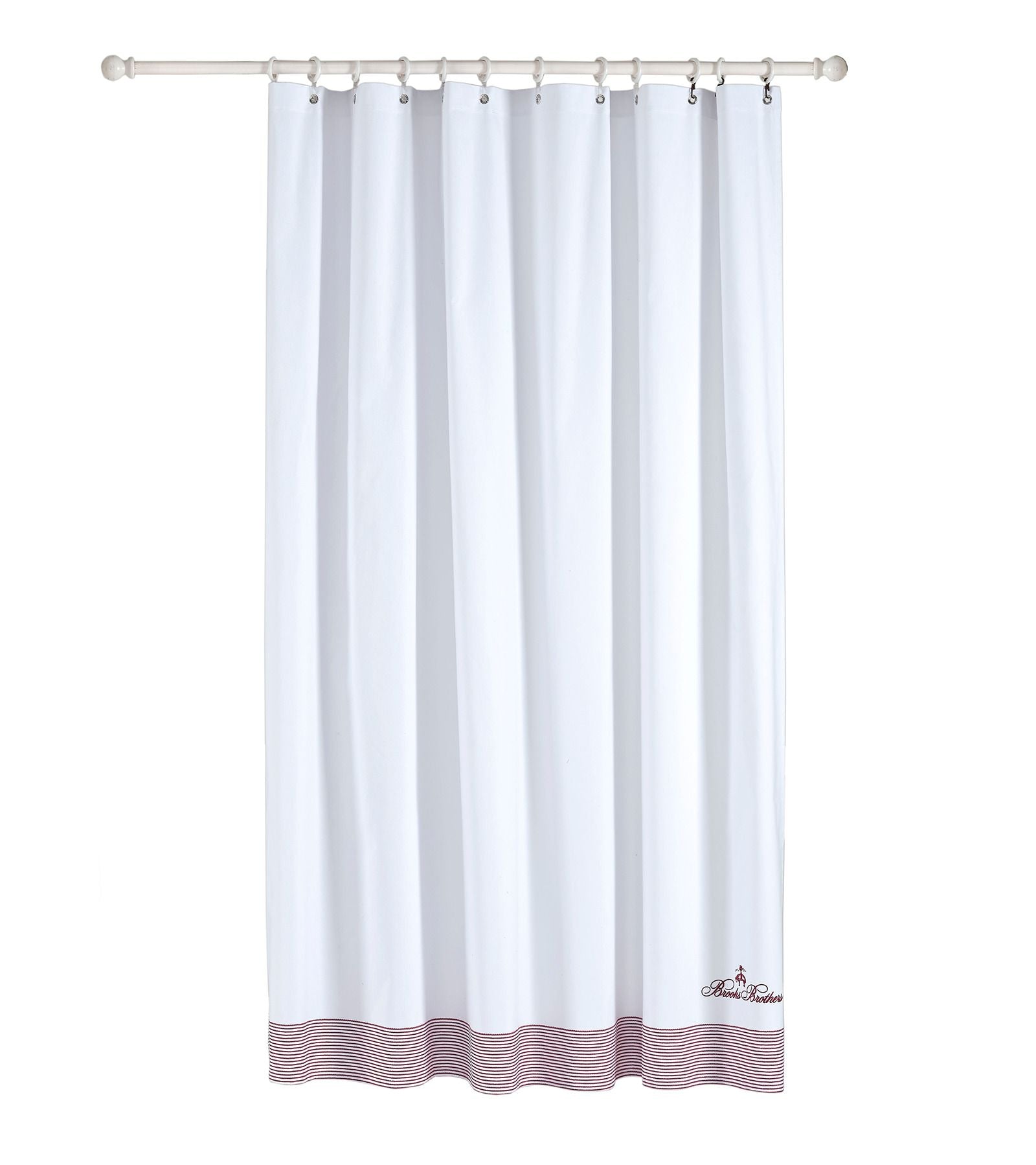  Brooks Brothers Rope Stripe Border Shower Curtains - Scarlet Sage - Bonton