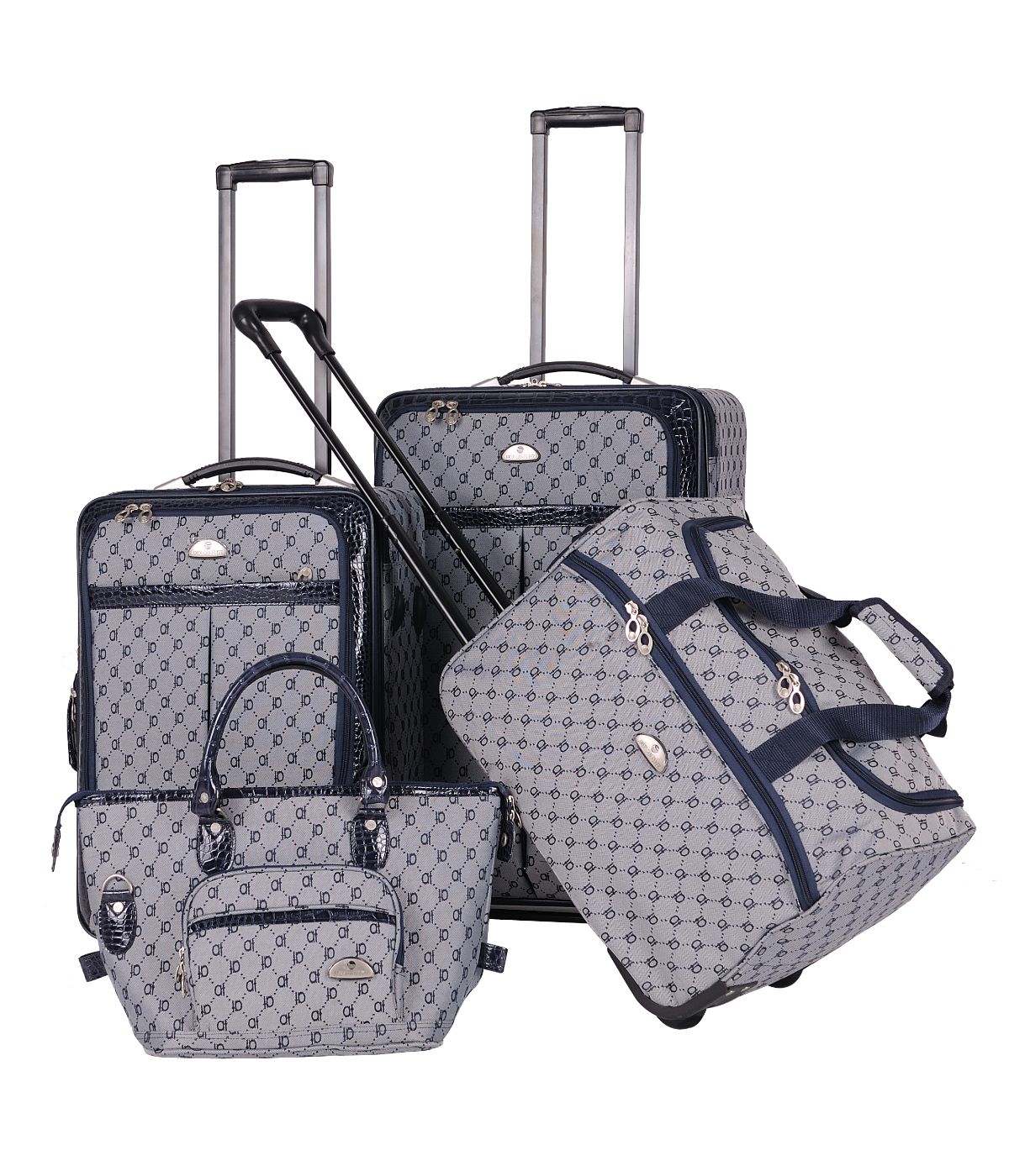  American Flyer Signature 4-Piece Luggage Set - Navy - Bonton