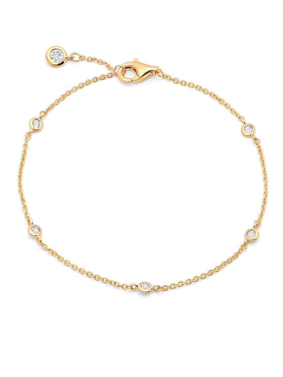  CRISLU Bezel Bracelet Finished in 18kt Yellow Gold - 18kt Yellow Gold - Bonton