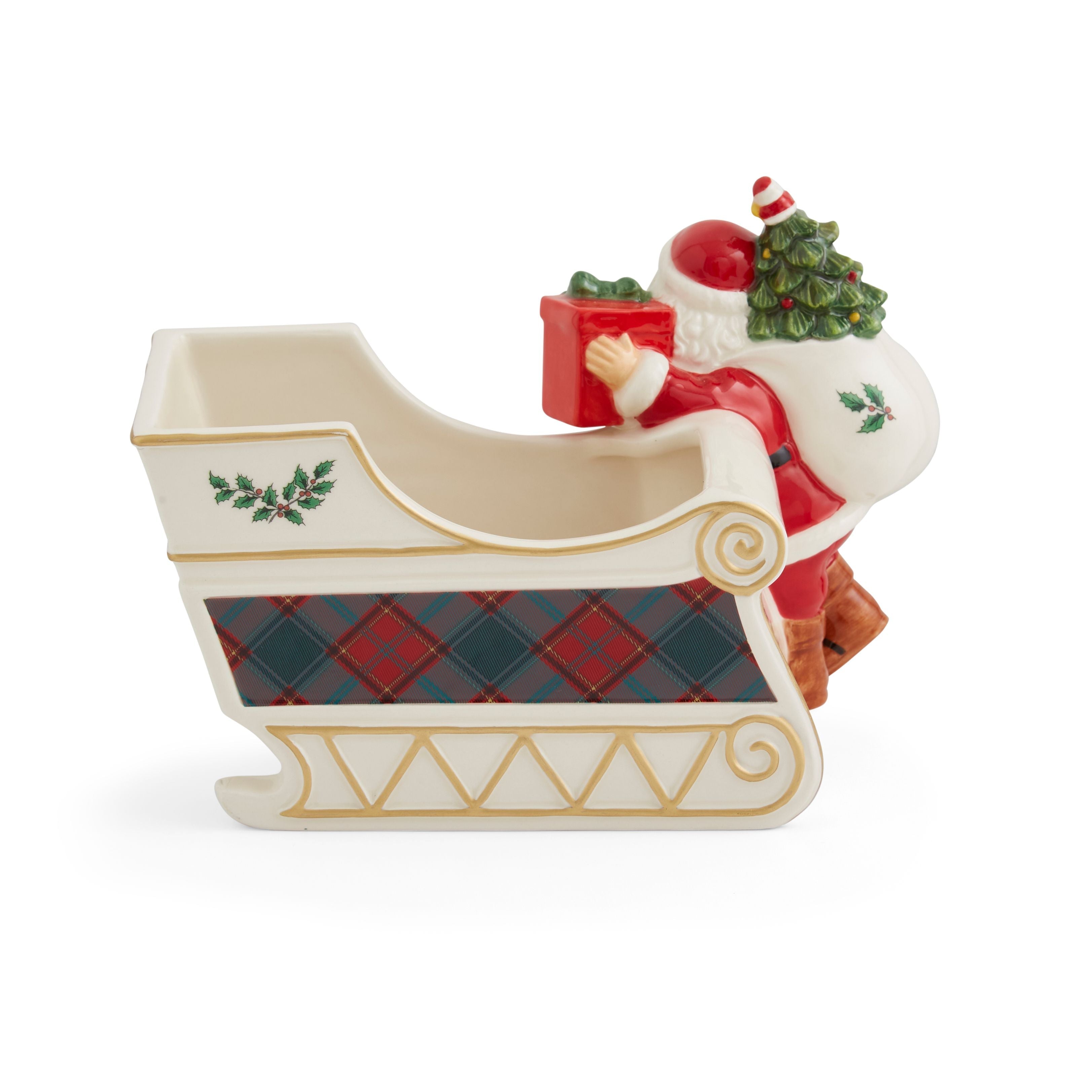  Spode Christmas Tree Santa Sleigh Candy Jar - White - Bonton